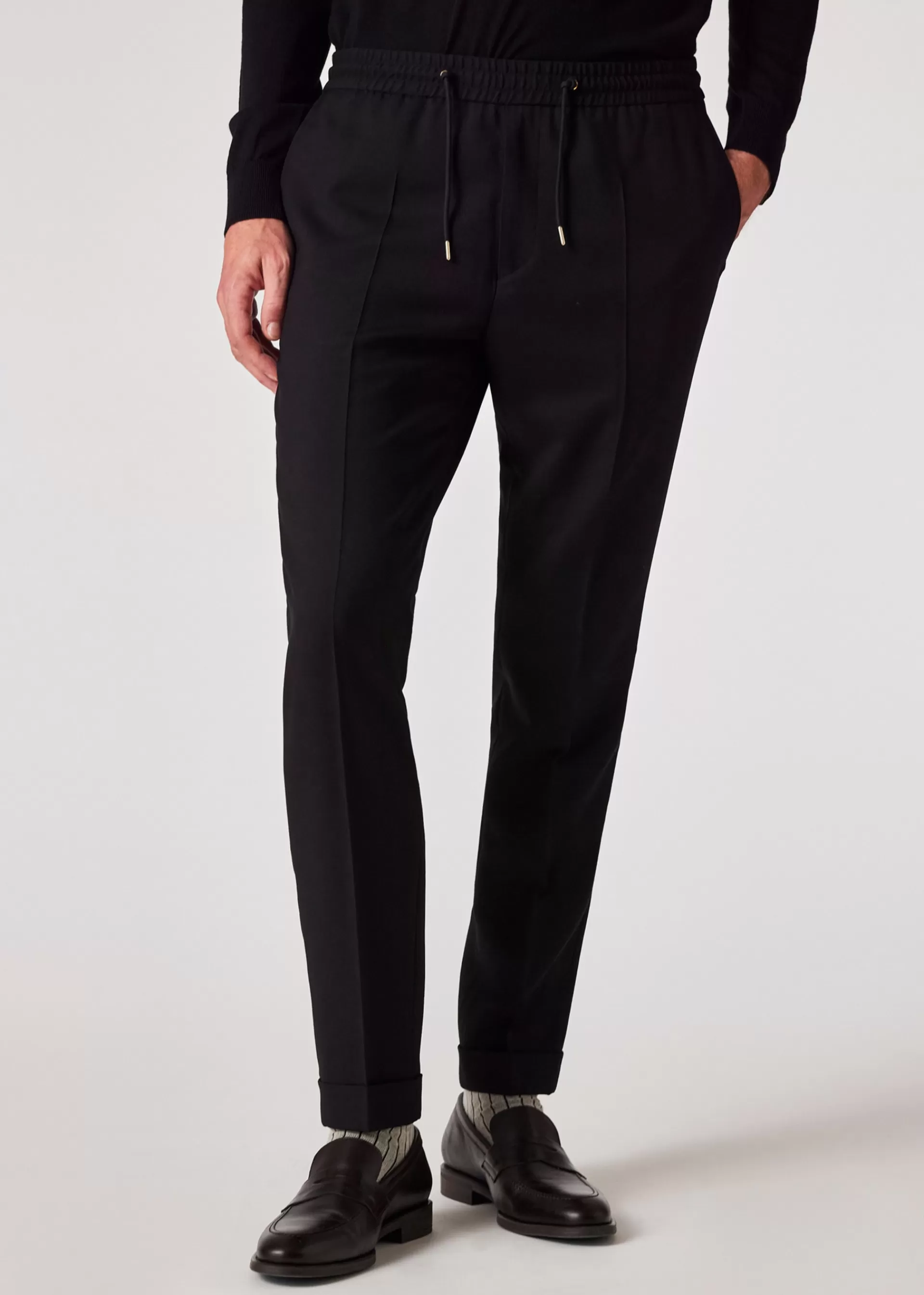 A Suit To Travel In - Men's Slim-Fit Drawstring-Waist Wool Pants>Paul Smith Store