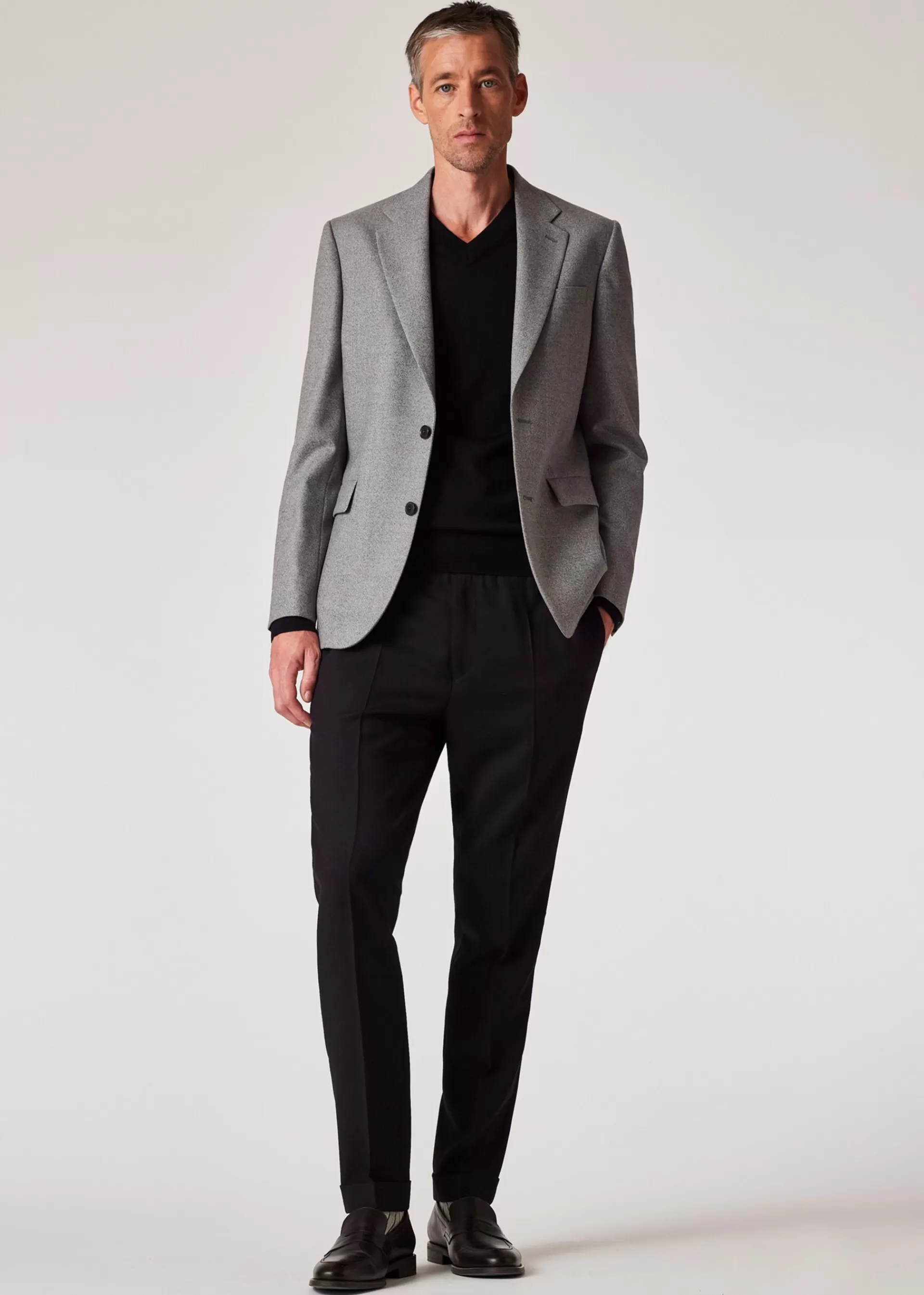 A Suit To Travel In - Men's Slim-Fit Drawstring-Waist Wool Pants>Paul Smith Store