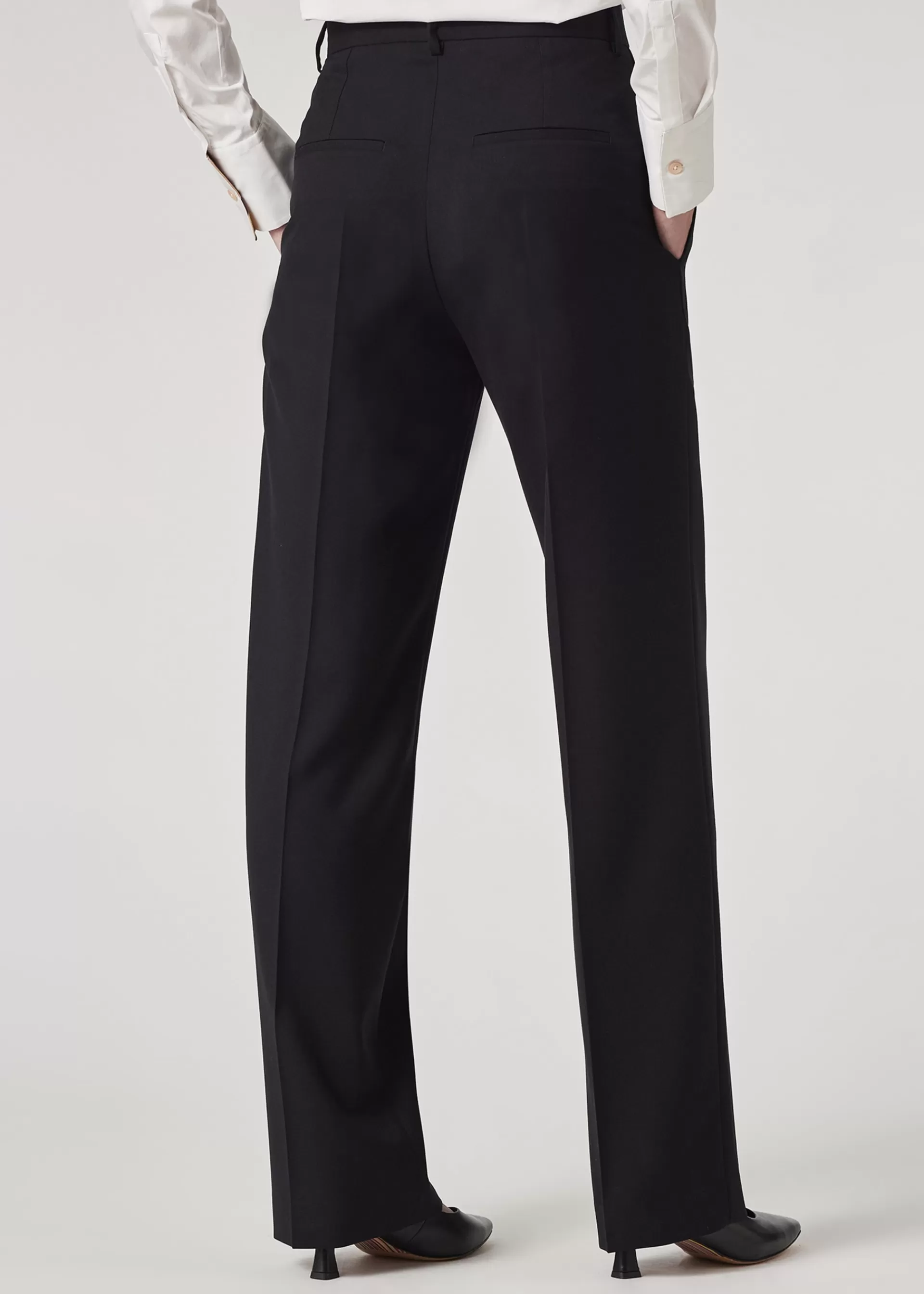 A Suit To Travel In - Women's Dark Straight-Leg Wool Trousers>Paul Smith Best Sale