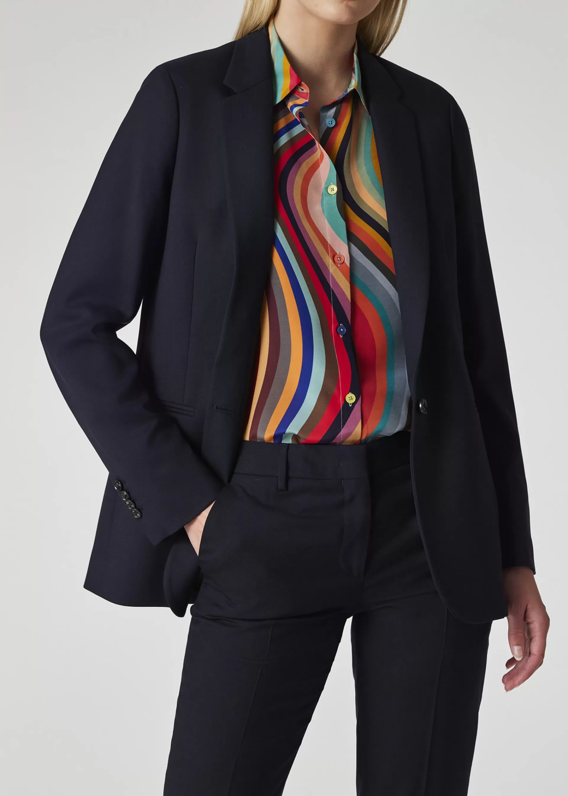 A Suit To Travel In - Women's Dark Wool Travel Blazer>Paul Smith Online