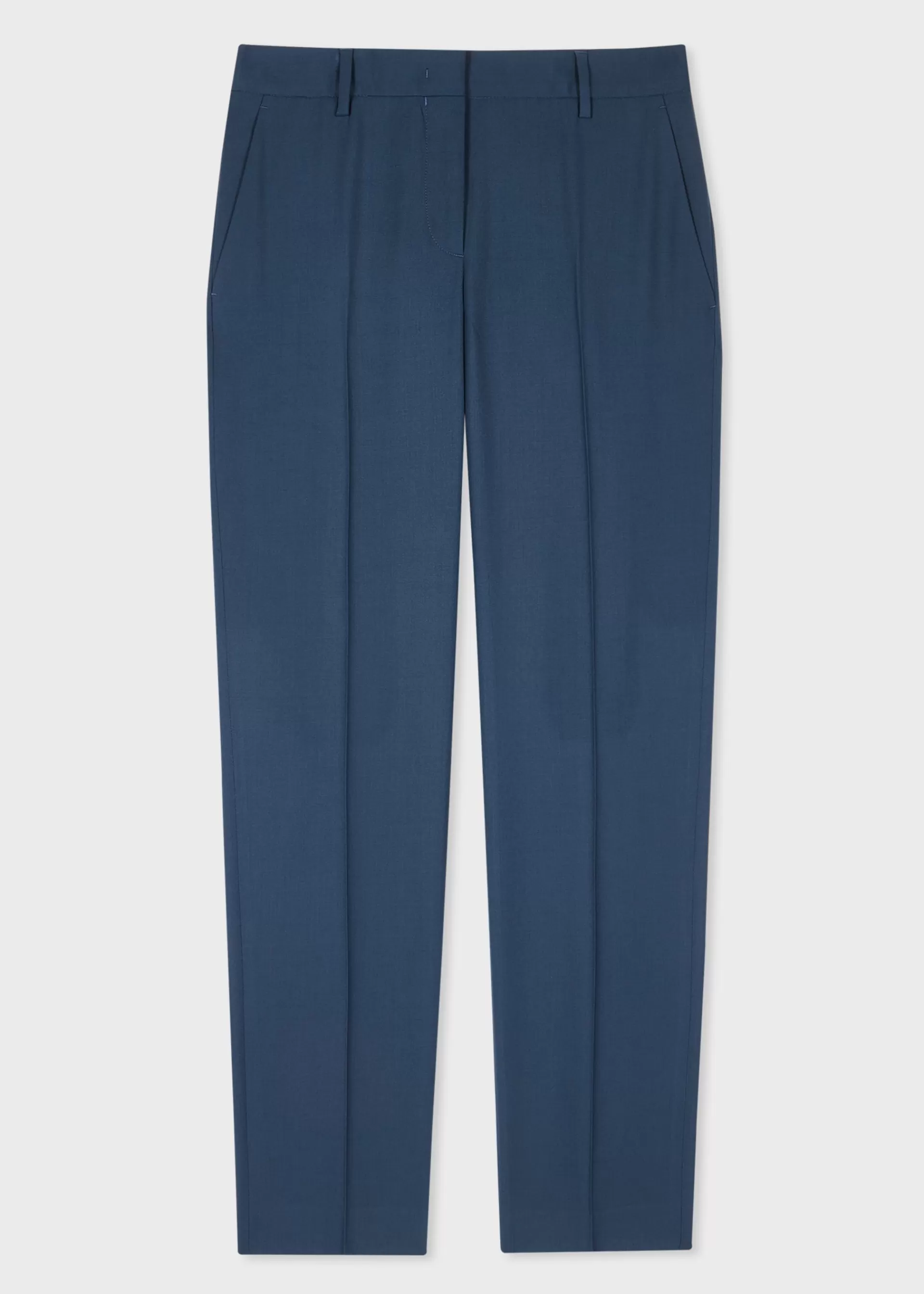 A Suit To Travel In - Women's Petrol Blue Slim-Fit Wool Trousers>Paul Smith Cheap