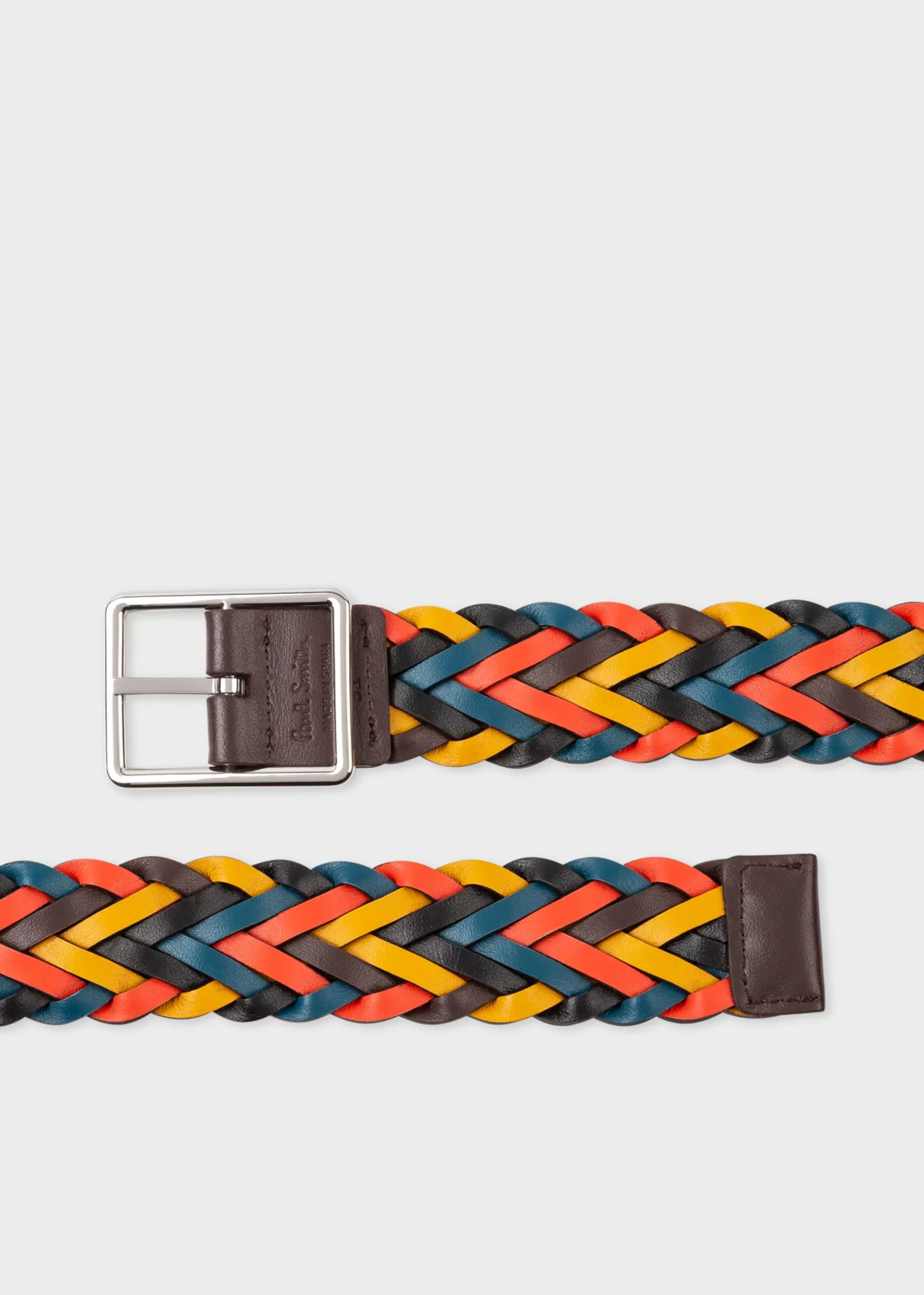 Artist Stripe' Reversible Plaited Leather Belt>Paul Smith Best