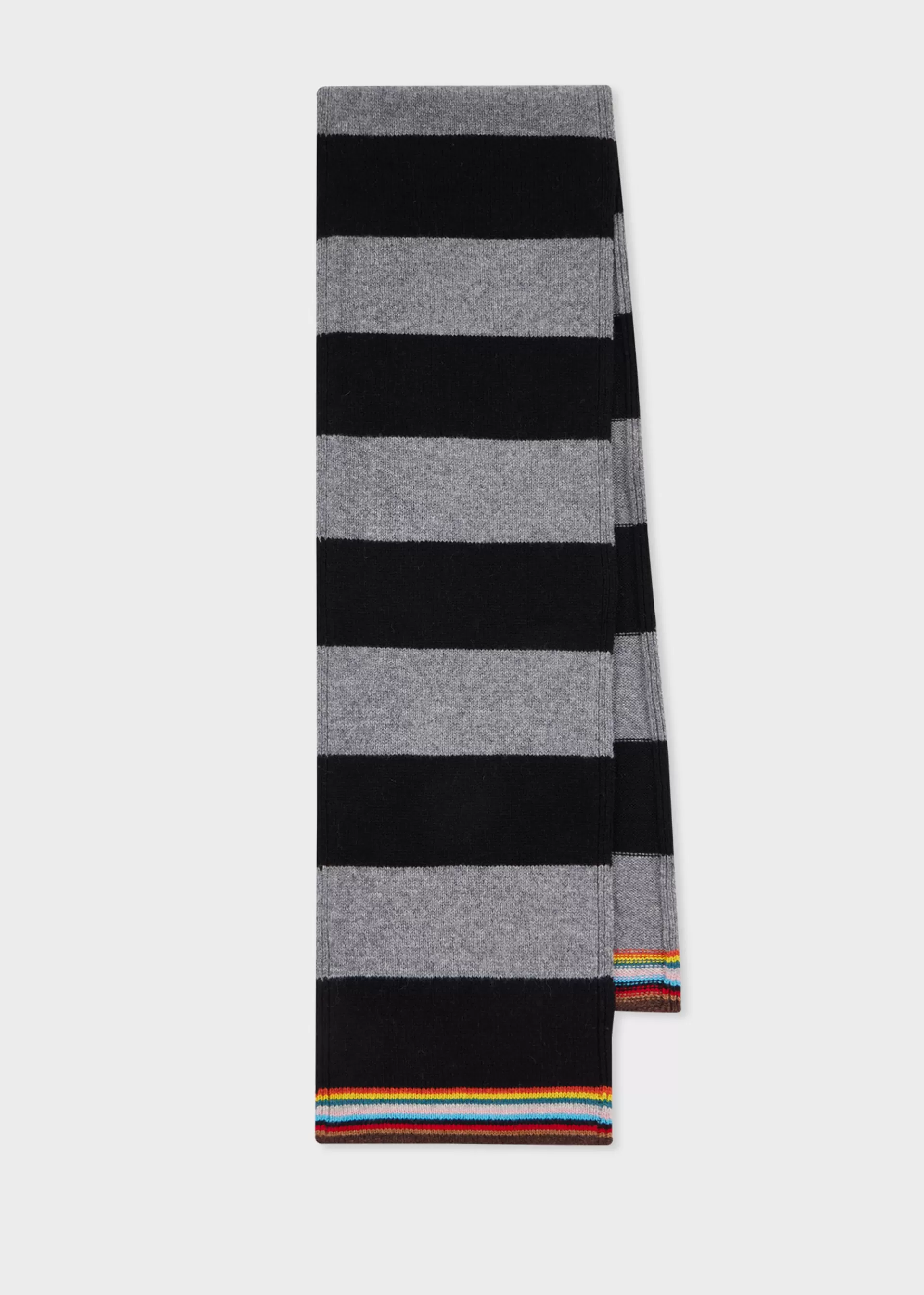 and Grey Block Stripe Scarf with 'Signature Stripe' Trim>Paul Smith Discount