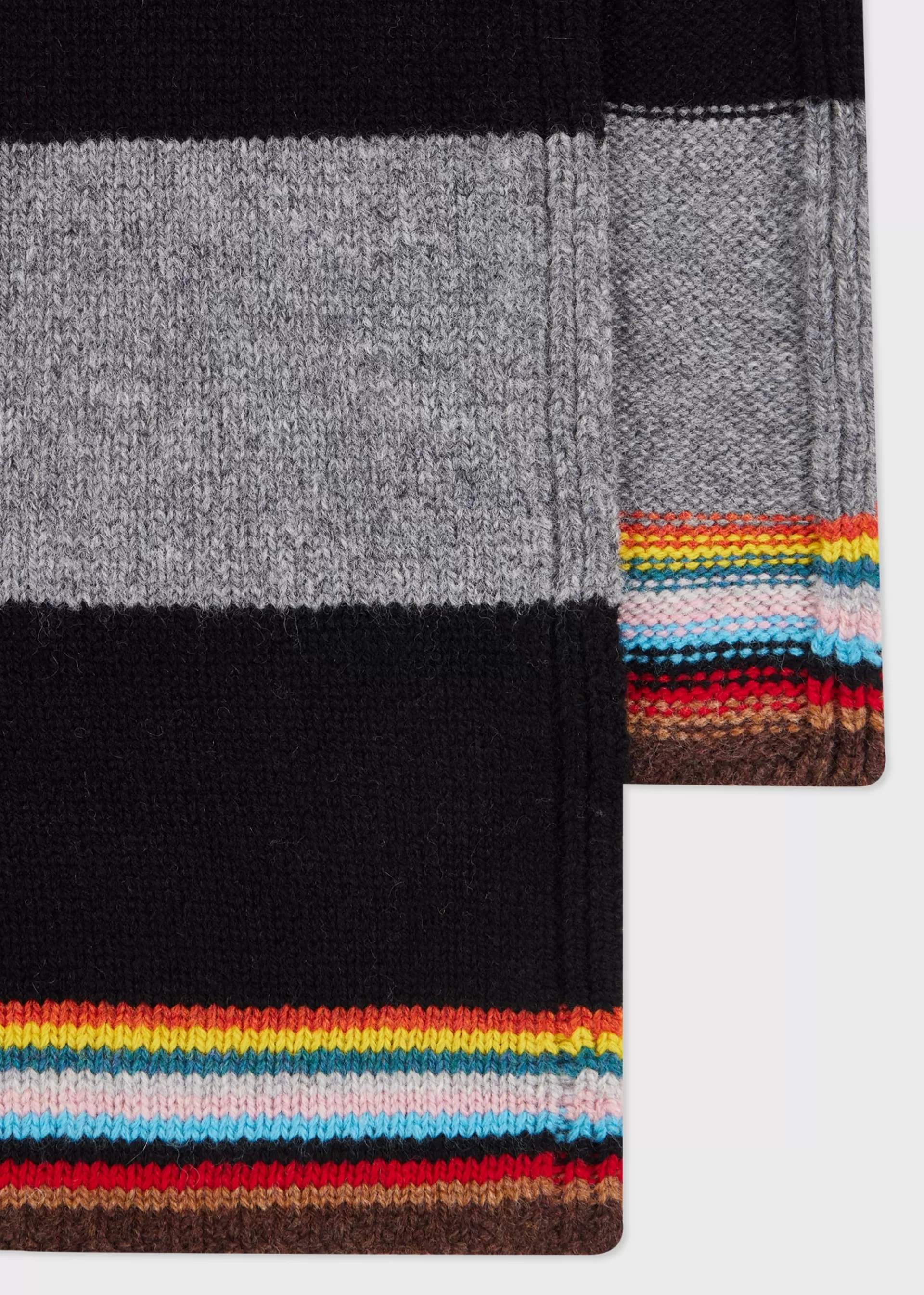 and Grey Block Stripe Scarf with 'Signature Stripe' Trim>Paul Smith Discount