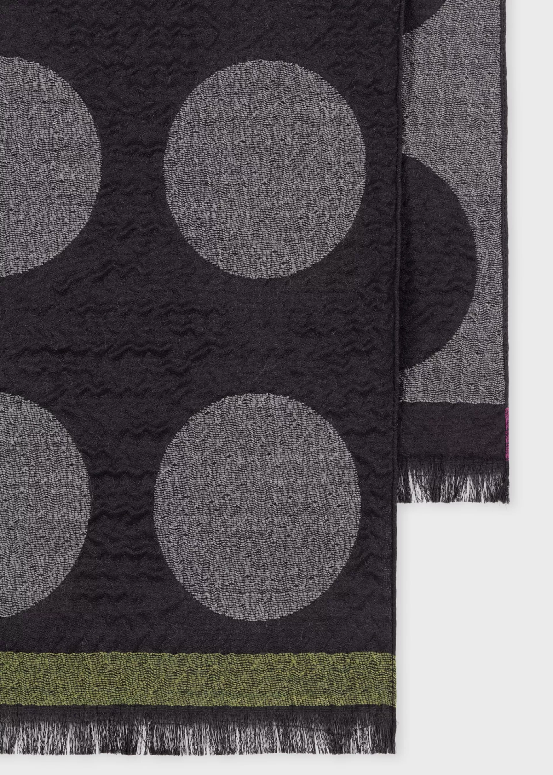 Black And Grey Virgin Wool-Blend Jacquard Spot Scarf>Paul Smith Sale