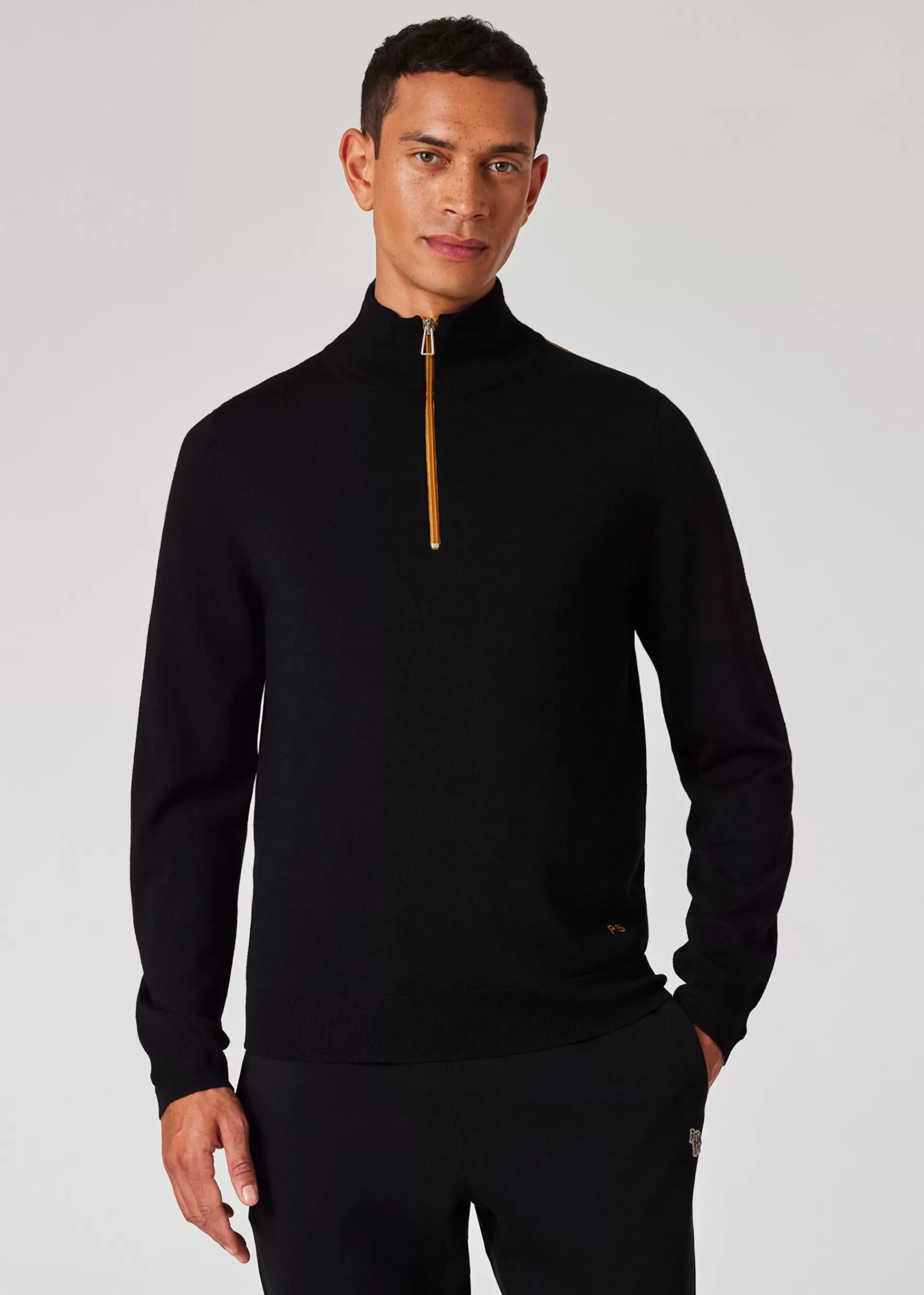 And Orange Merino Wool Half Zip Sweater>Paul Smith Hot