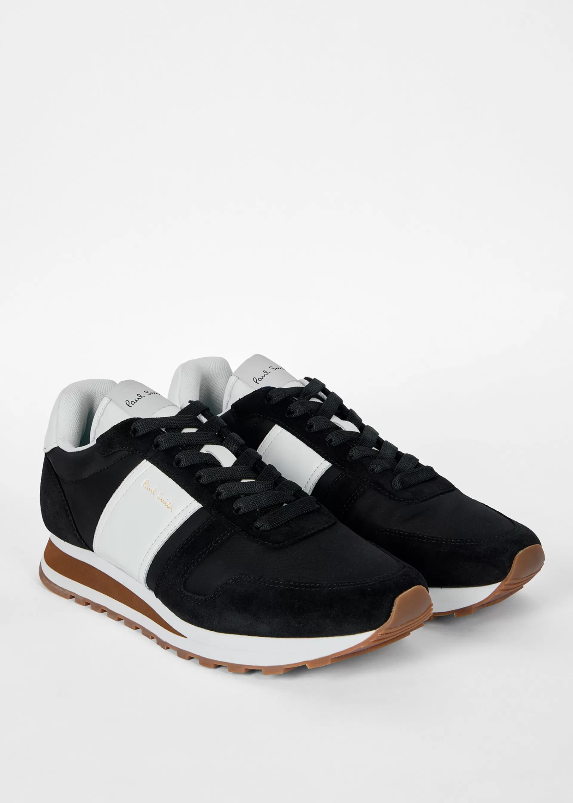 Black And White Leather-Suede 'Eighties' Trainers>Paul Smith Hot