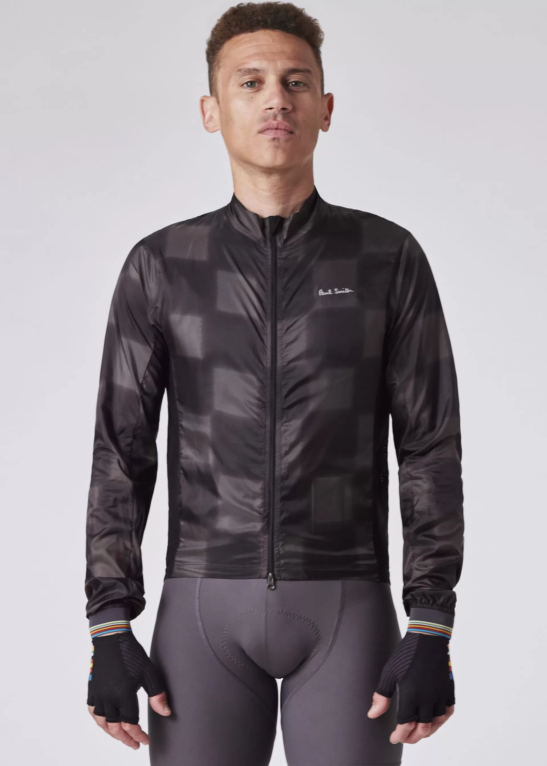 Black Checkerboard Packable Cycling Wind Jacket>Paul Smith Cheap