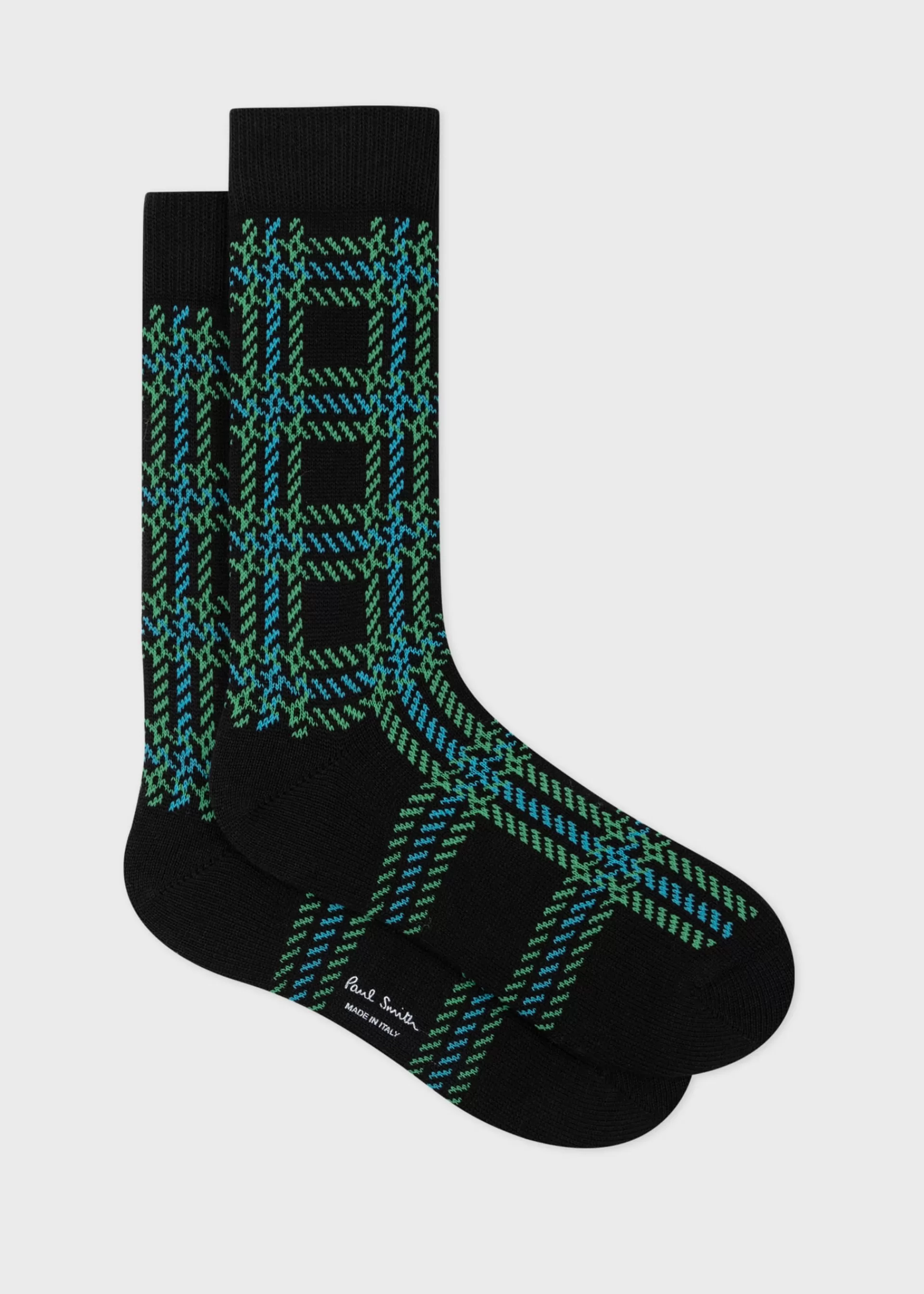 Black Cotton And Wool-Blend Check Socks>Paul Smith Hot