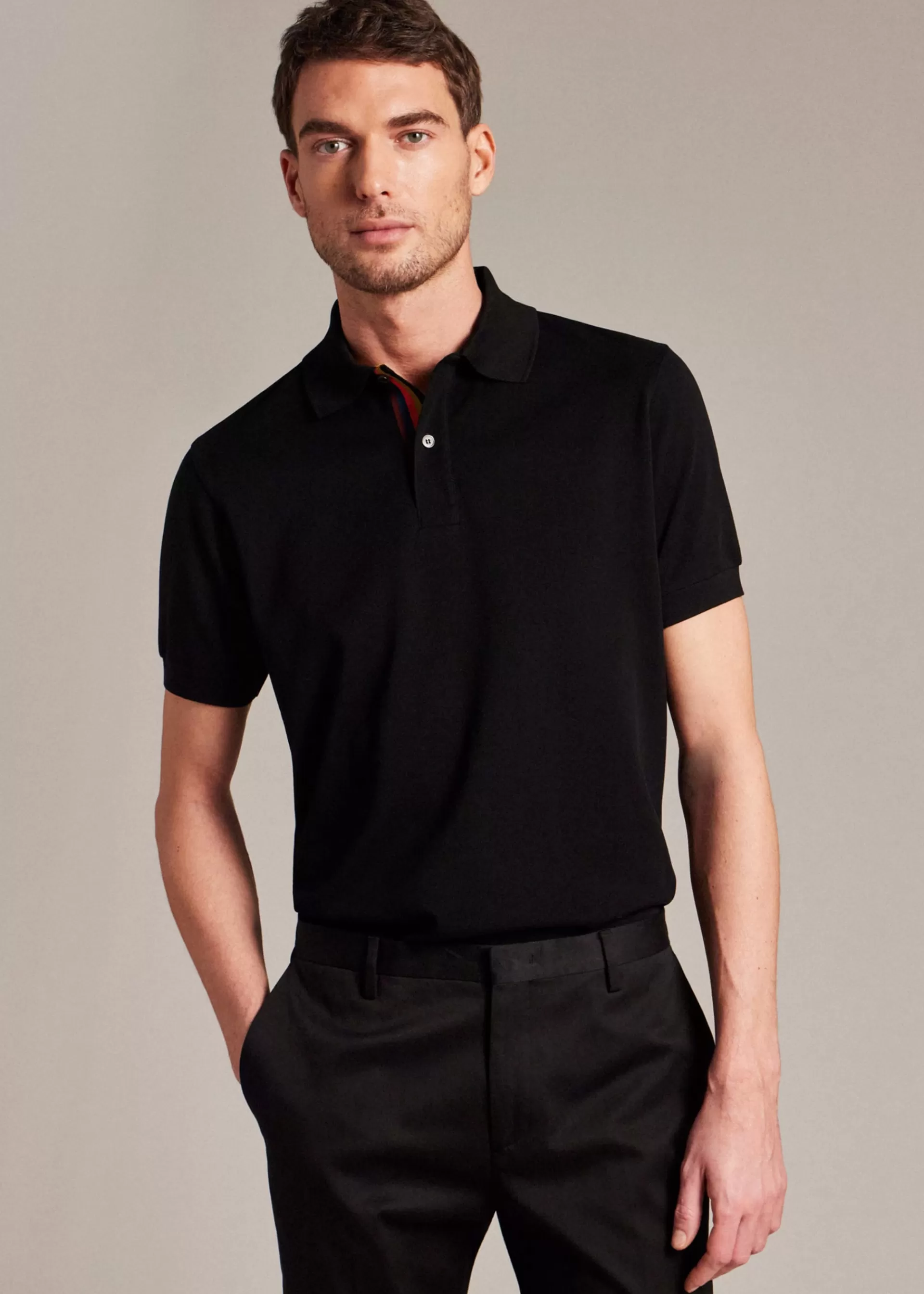 Cotton 'Artist Stripe' Placket Polo Shirt>Paul Smith Outlet