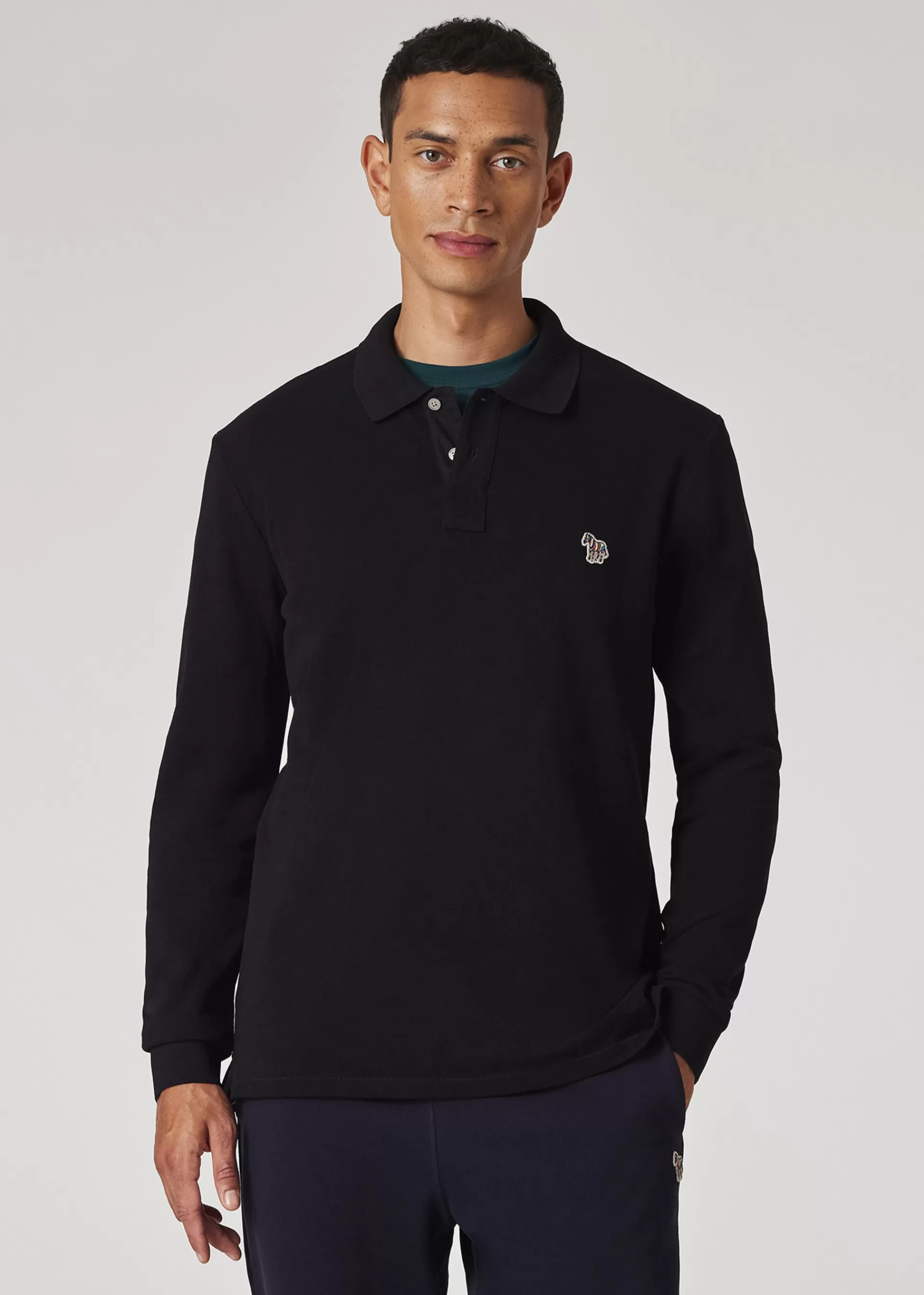 Cotton Zebra Logo Long-Sleeve Polo Shirt>Paul Smith Clearance
