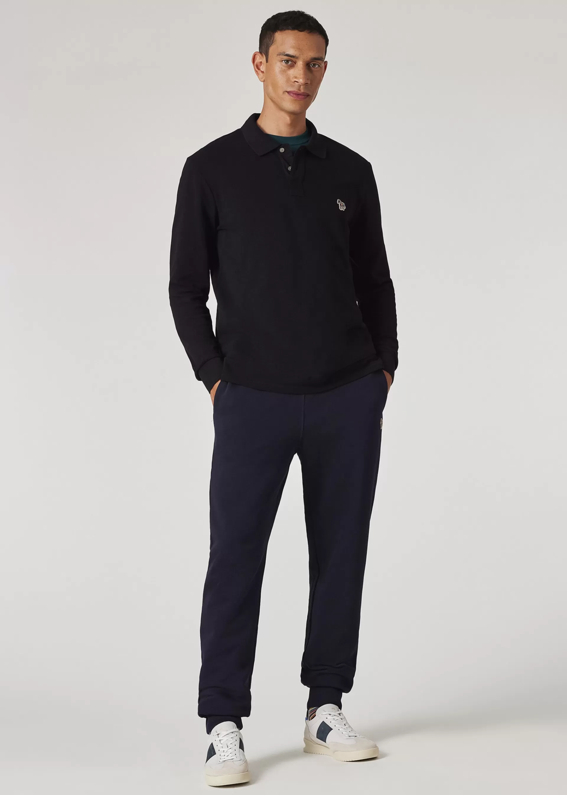 Cotton Zebra Logo Long-Sleeve Polo Shirt>Paul Smith Clearance