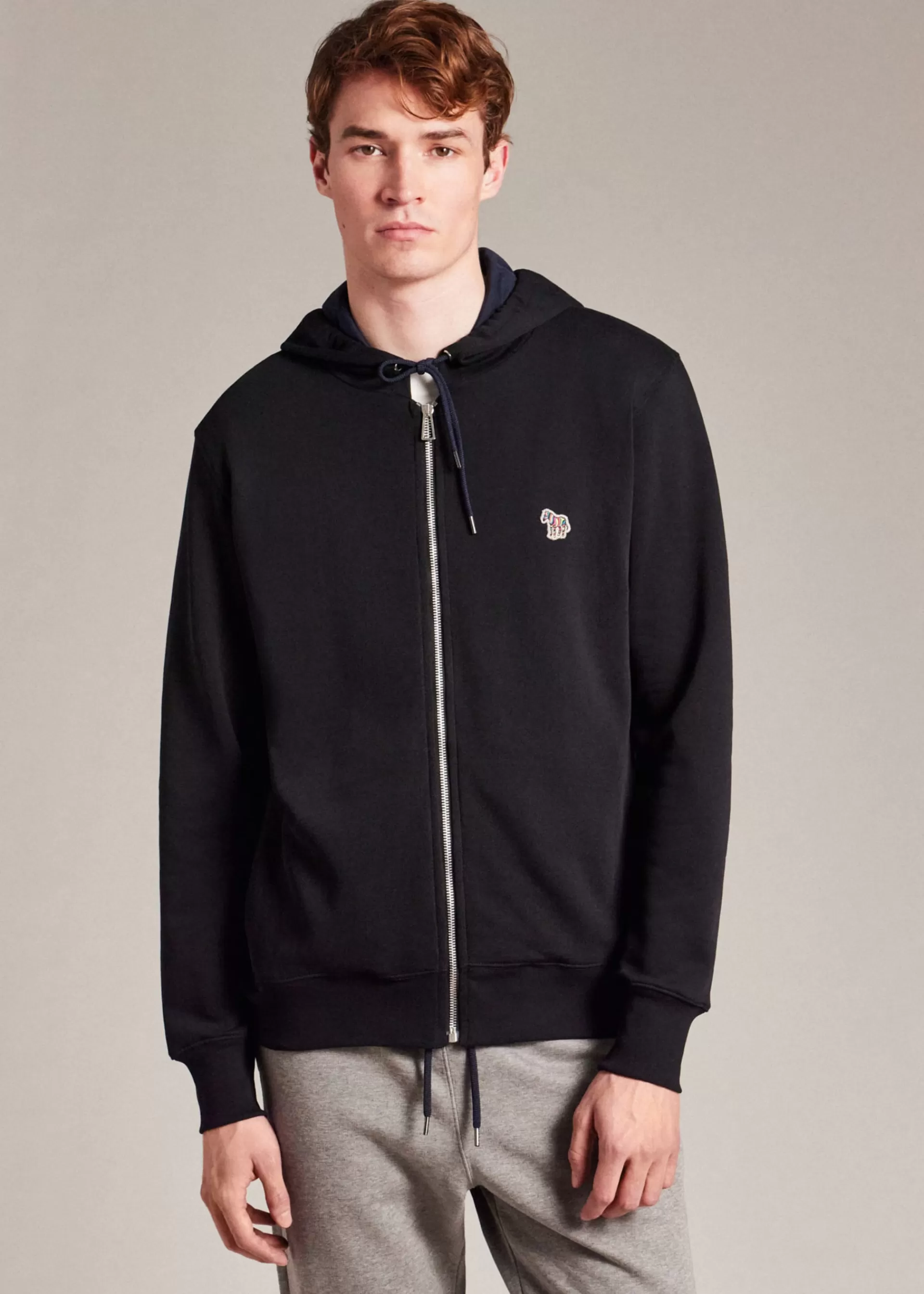 Cotton Zip-Front Zebra Logo Hoodie>Paul Smith Flash Sale