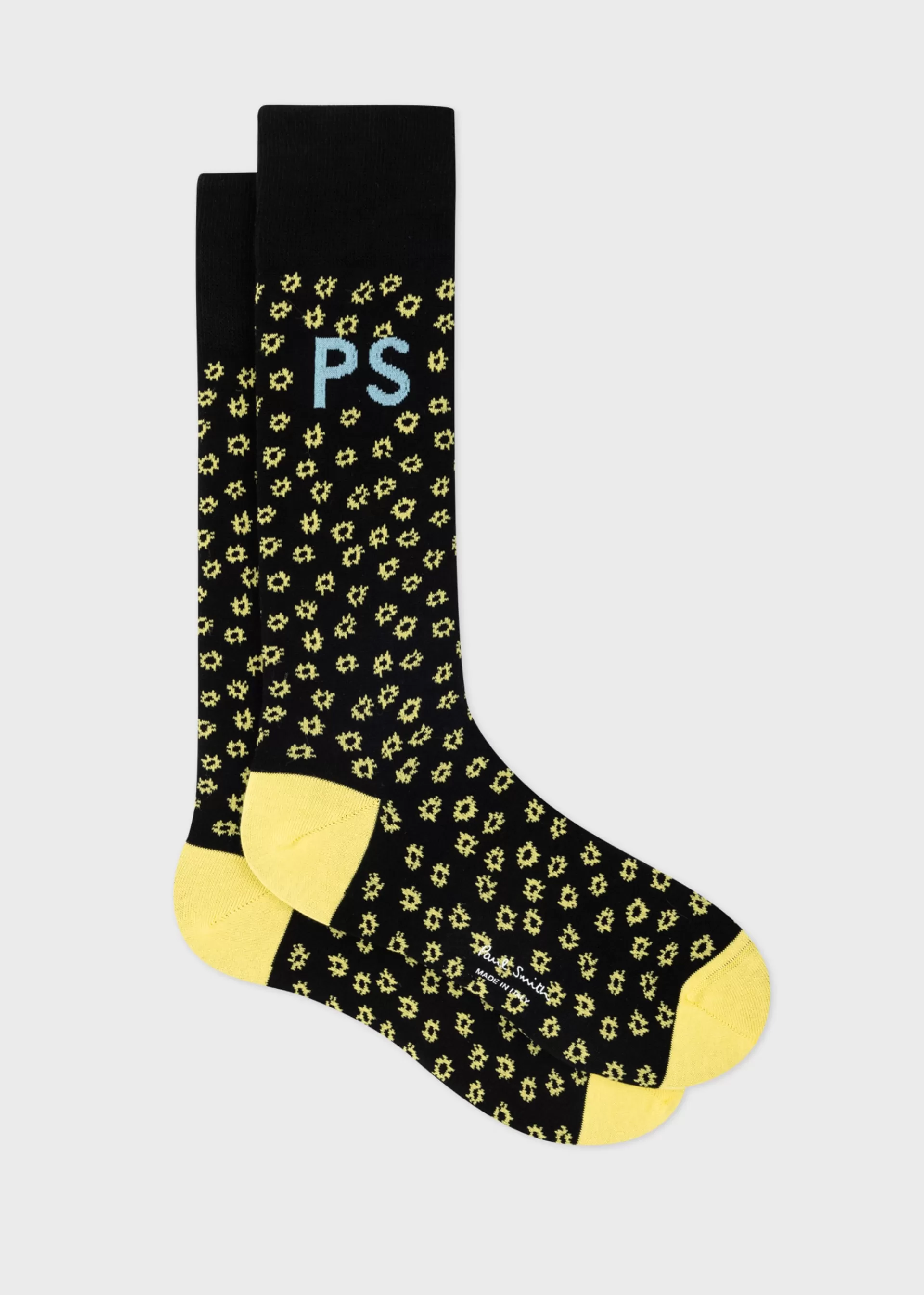 Black Cotton-Blend Floral Socks>Paul Smith Cheap