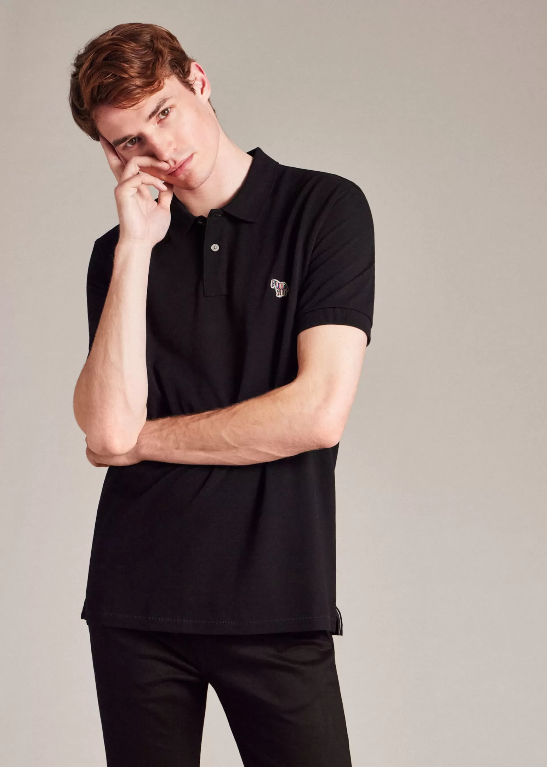 Cotton-Piqué Zebra Logo Polo Shirt>Paul Smith Shop