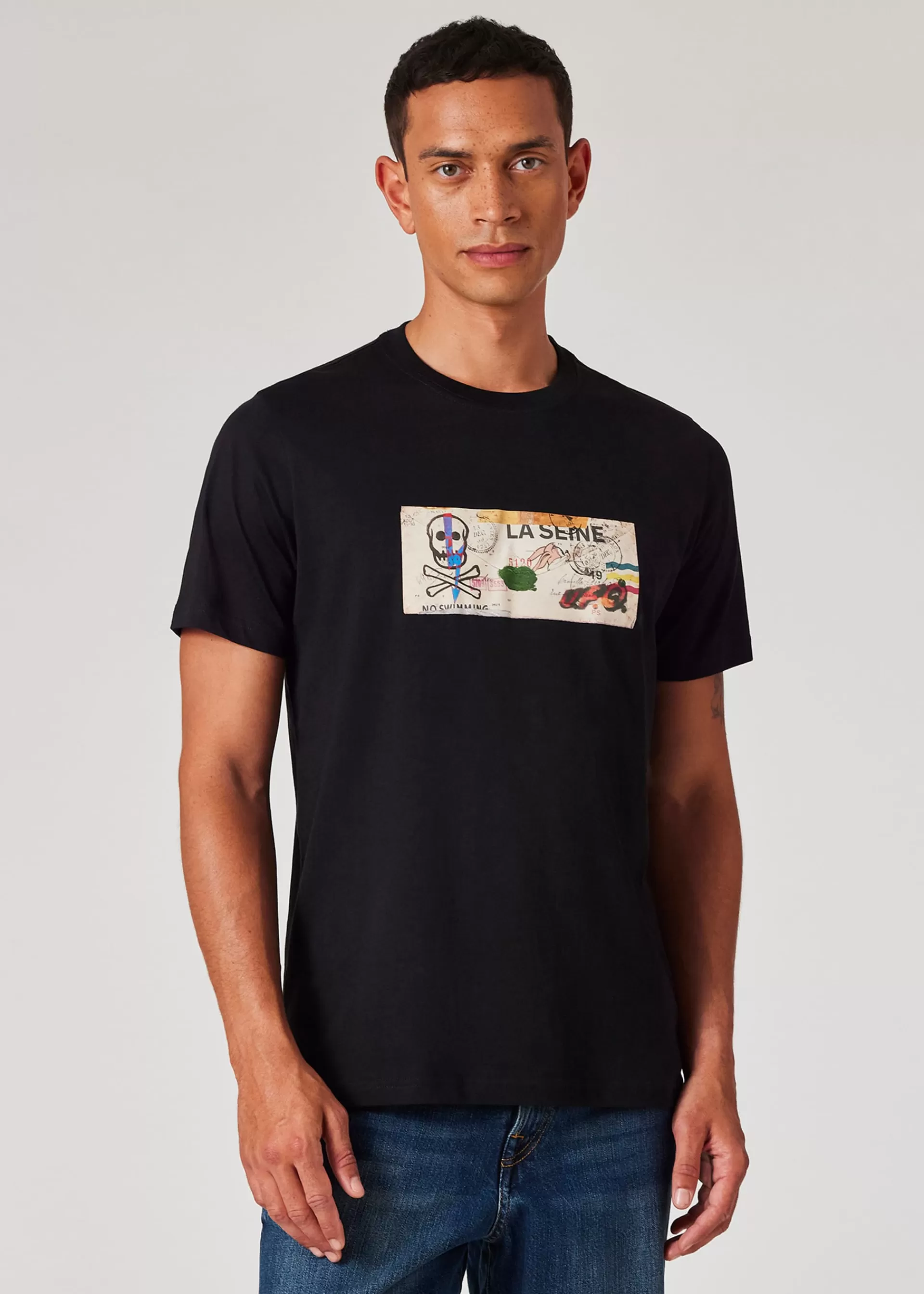 'La Seine Card' Organic-Cotton T-Shirt>Paul Smith Online