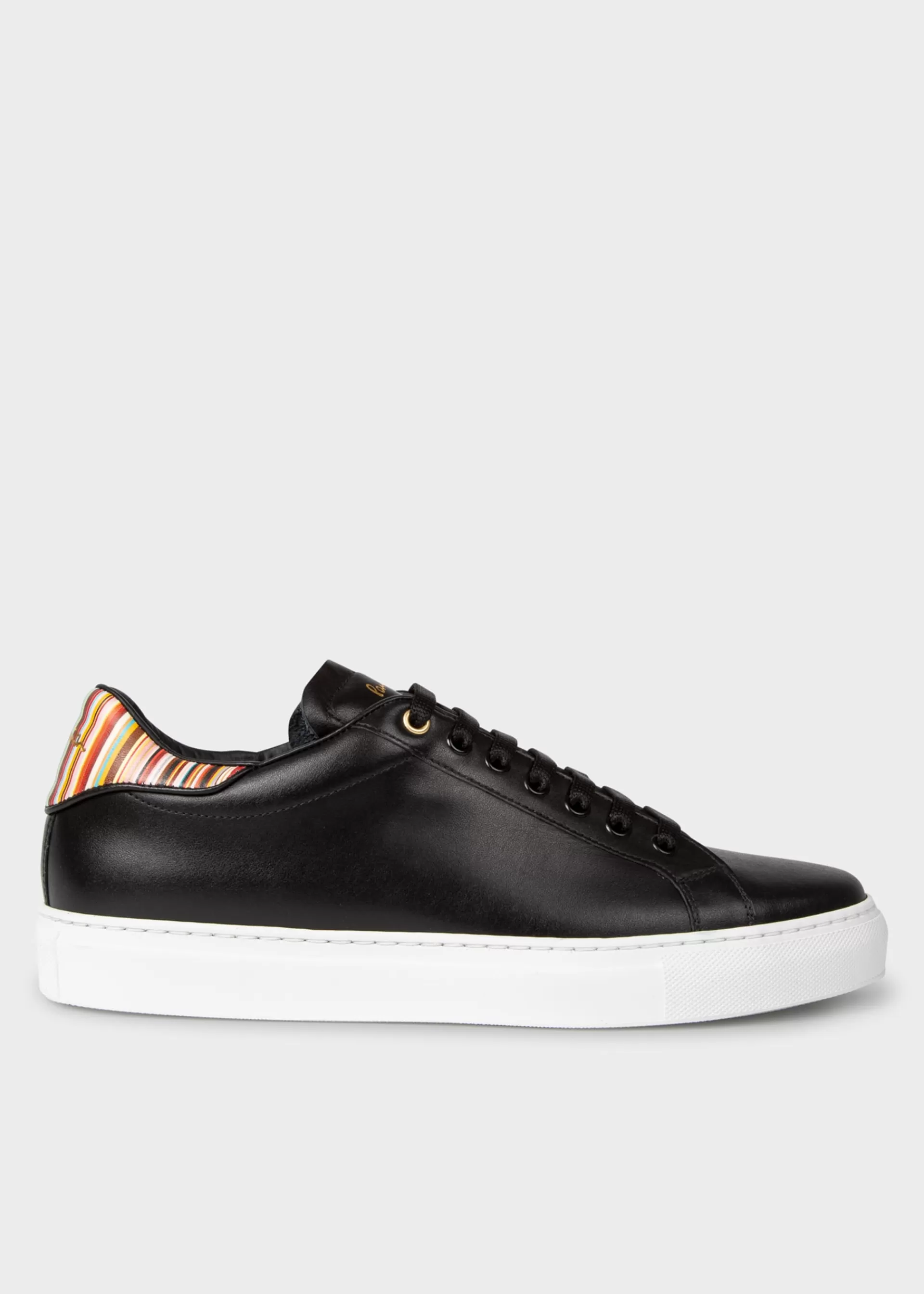 Leather 'Beck' Sneakers With 'Signature Stripe' Heel Panels>Paul Smith Sale