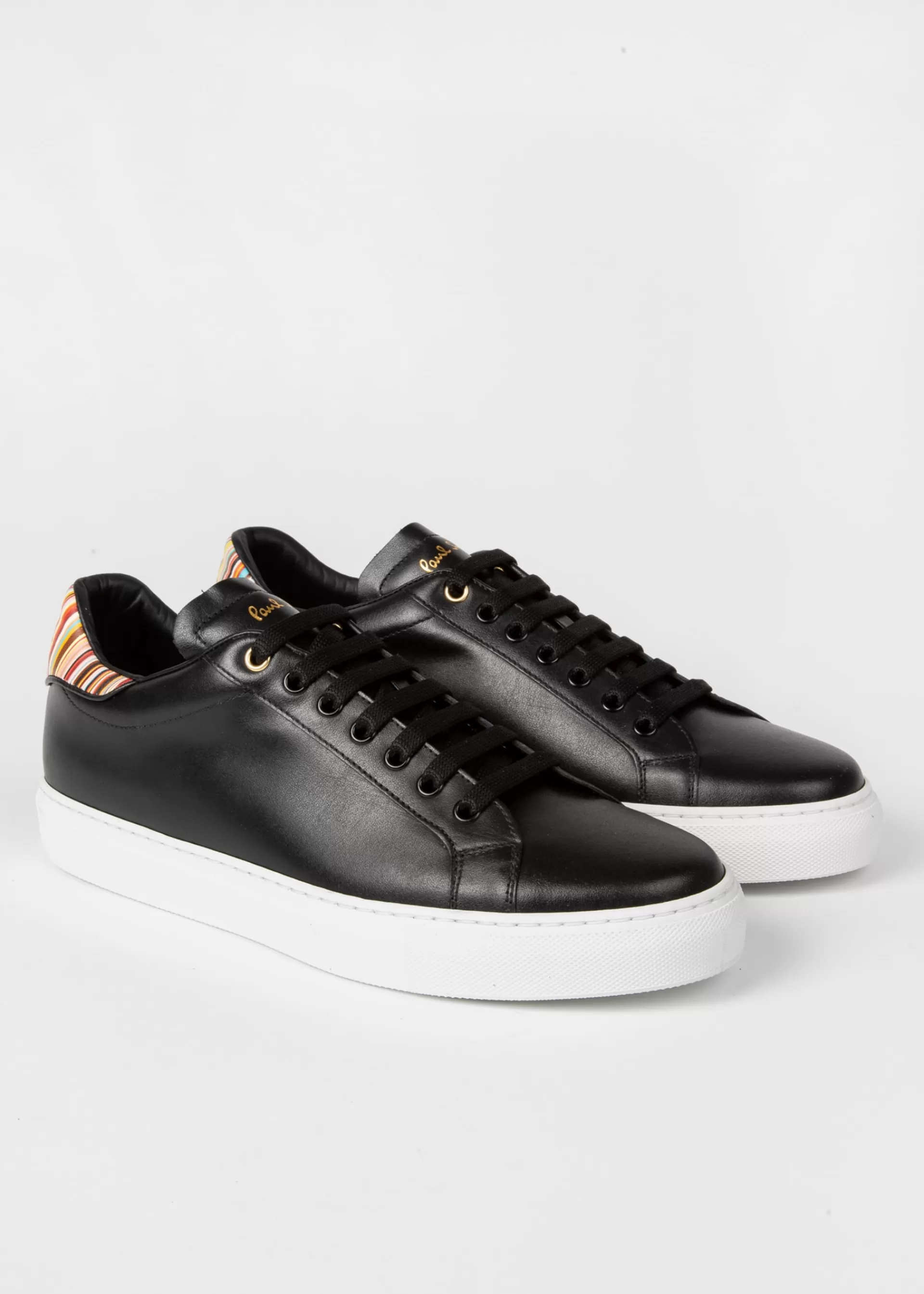 Leather 'Beck' Sneakers With 'Signature Stripe' Heel Panels>Paul Smith Sale