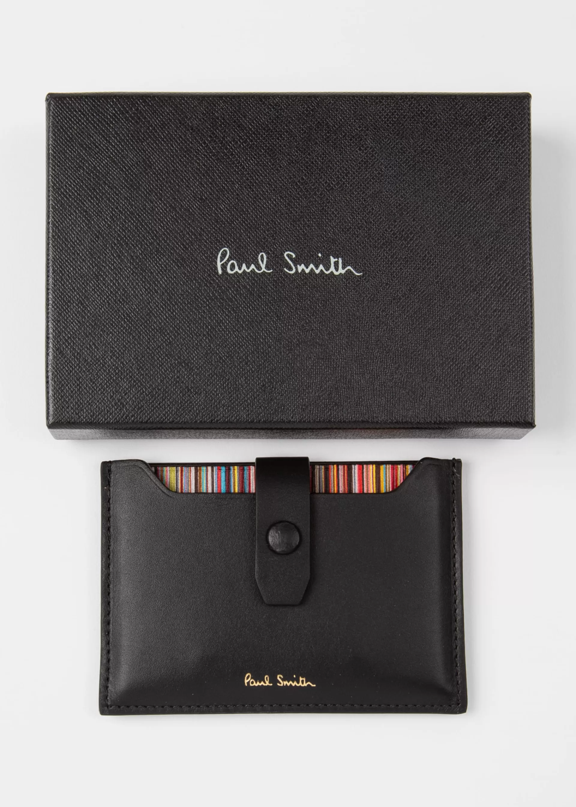 Leather Credit Card Holder With 'Signature Stripe' Pull Out>Paul Smith Best