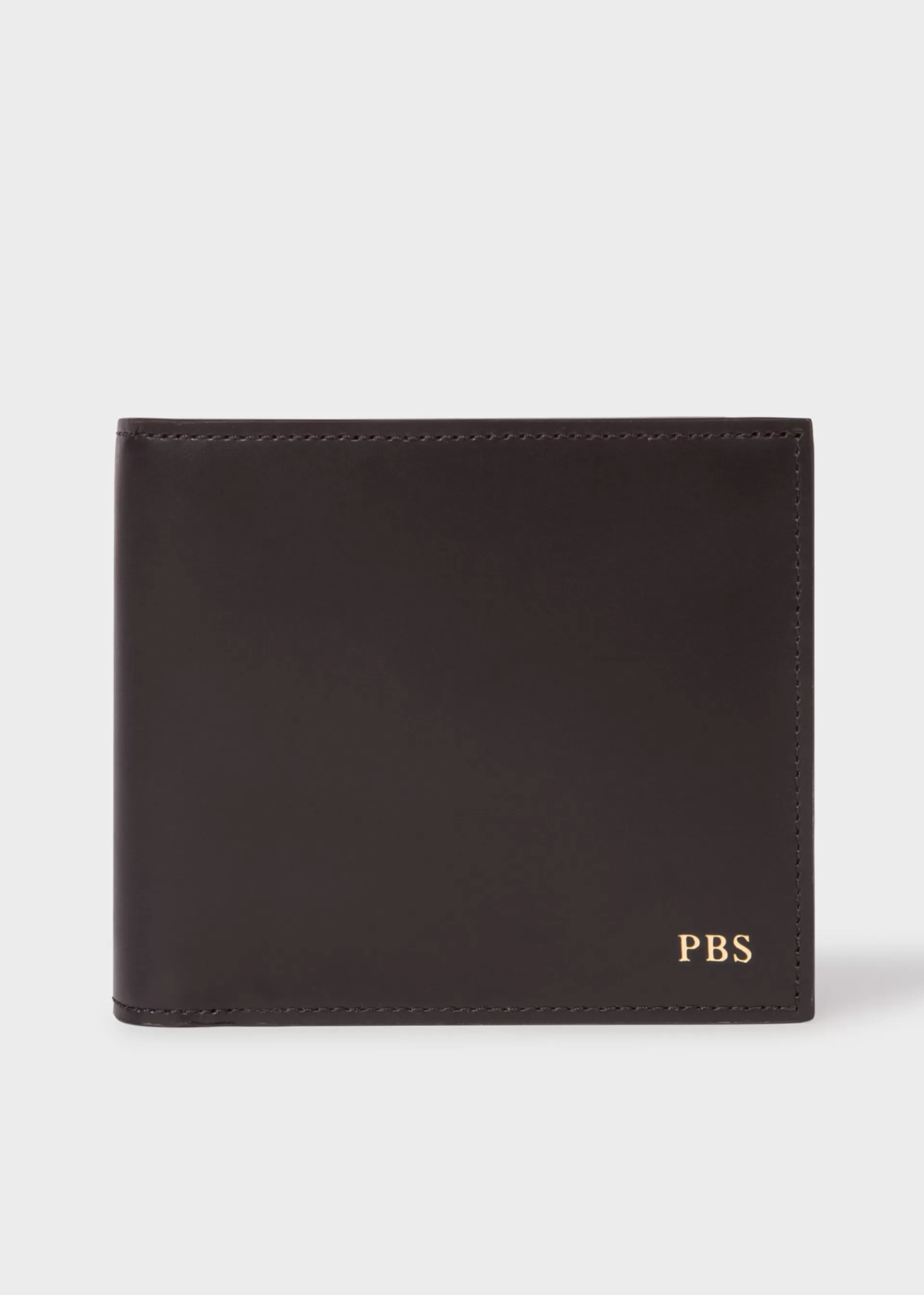 Black Leather Leather Monogrammed Billfold Wallet>Paul Smith Clearance