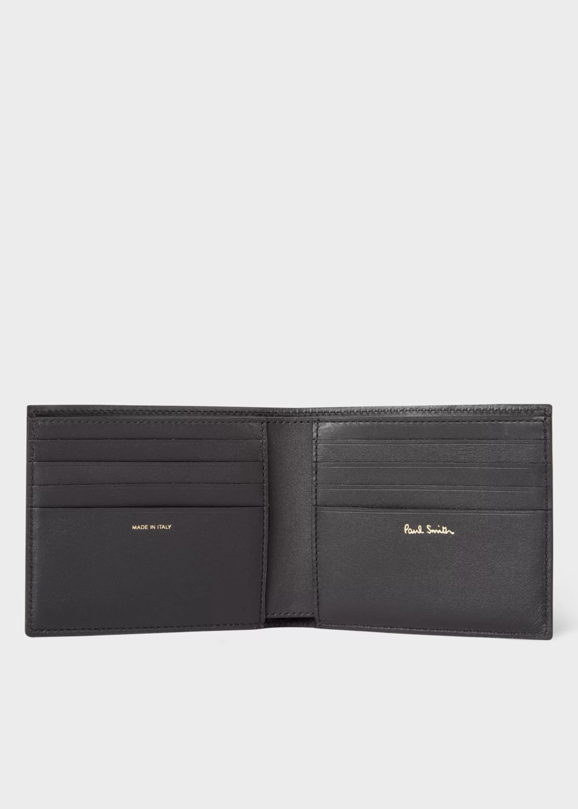 Black Leather Leather Monogrammed Billfold Wallet>Paul Smith Clearance