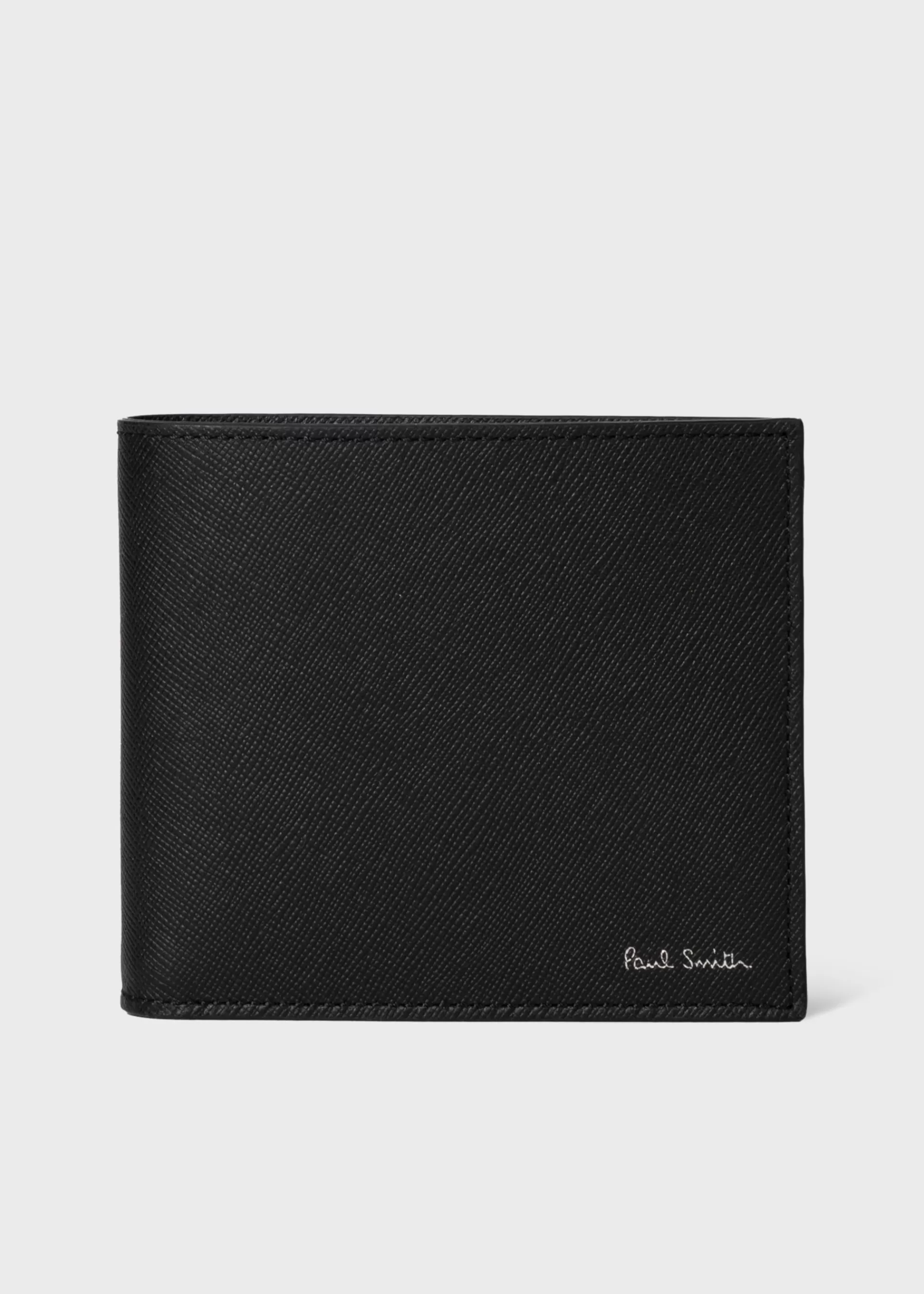 Black Leather Mount Fuji Billfold And Coin Wallet>Paul Smith Cheap