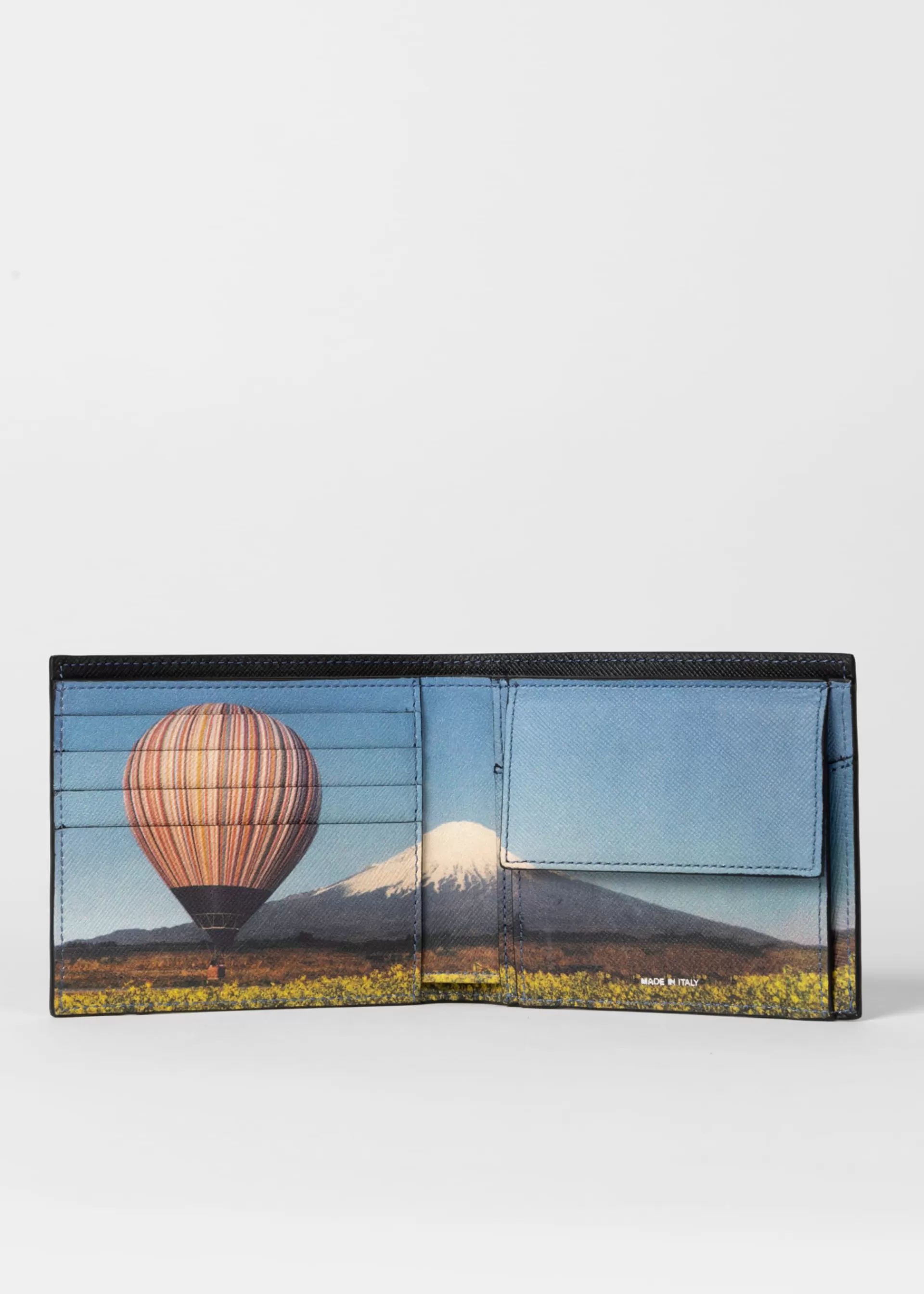 Black Leather Mount Fuji Billfold And Coin Wallet>Paul Smith Cheap