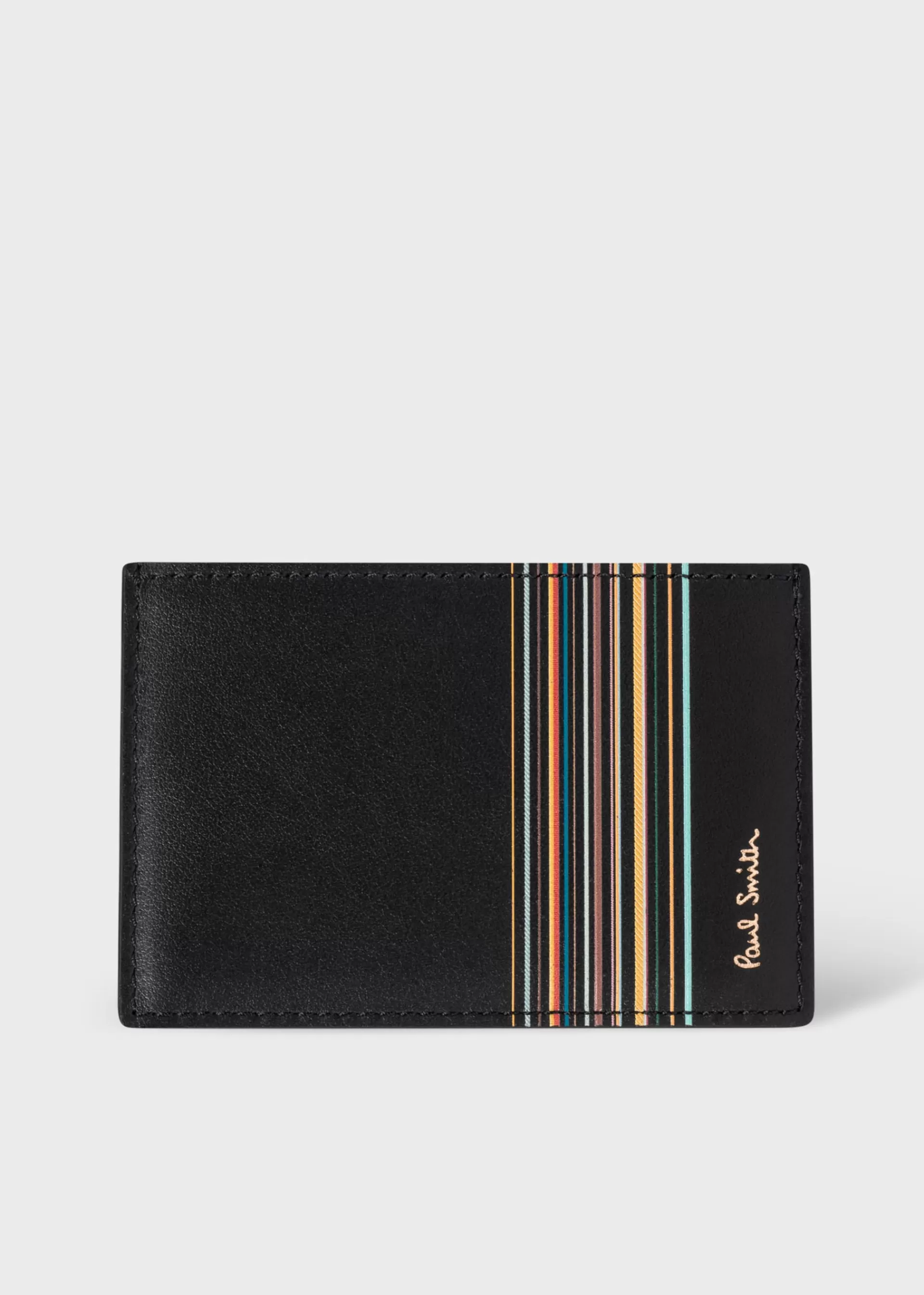 Leather 'Signature Stripe Block' Credit Card Holder>Paul Smith Online