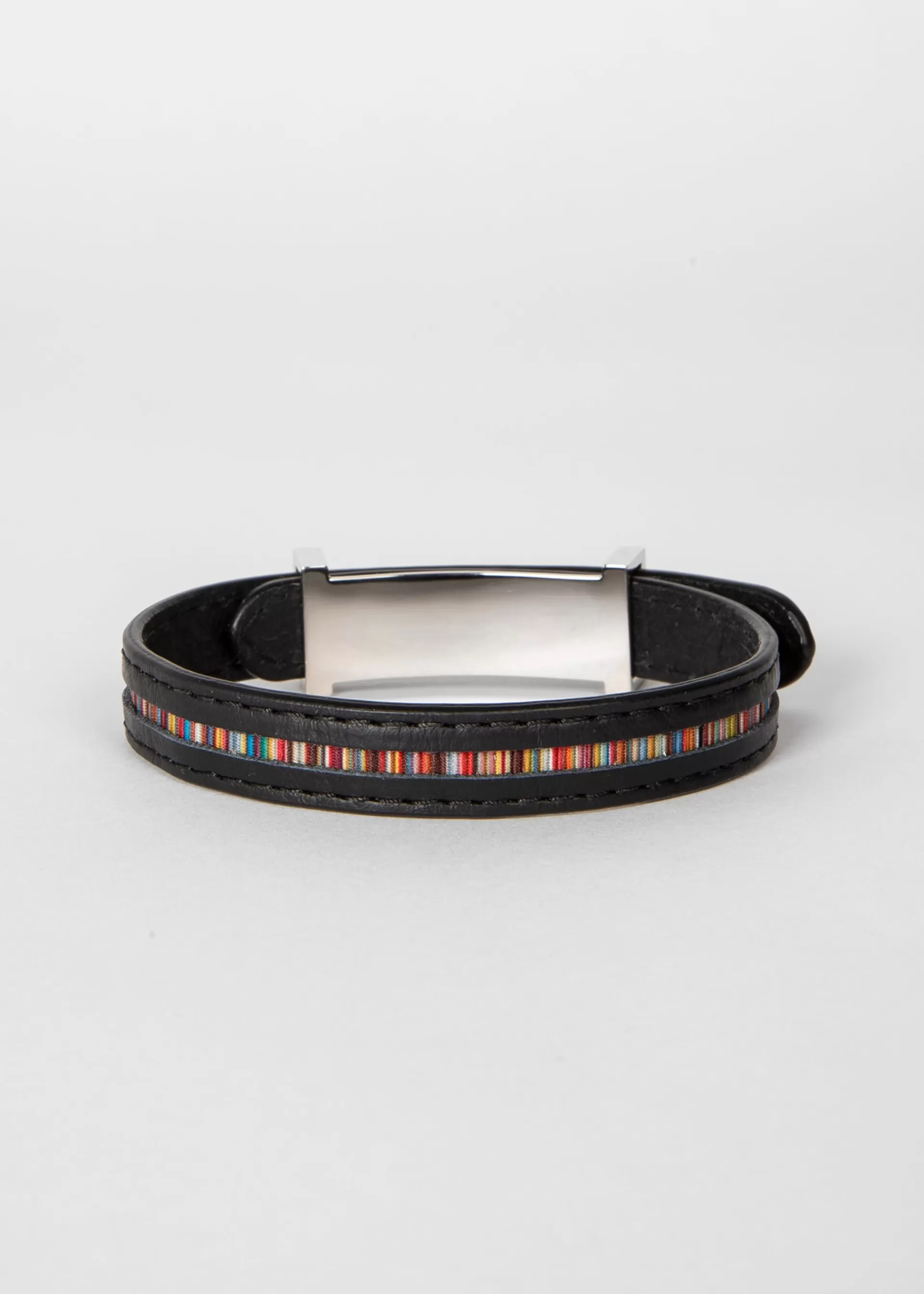 Leather 'Signature Stripe' Bracelet>Paul Smith Sale
