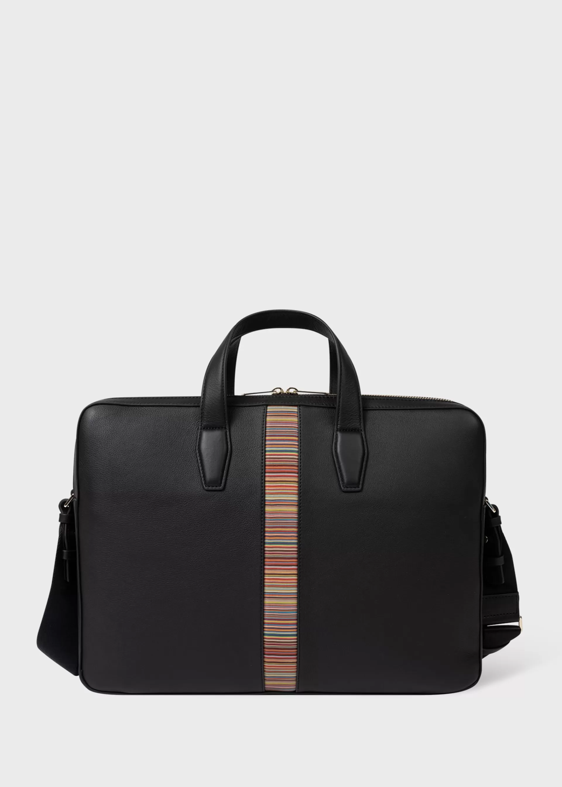 Leather 'Signature Stripe' Business Double-Zip Folio>Paul Smith New