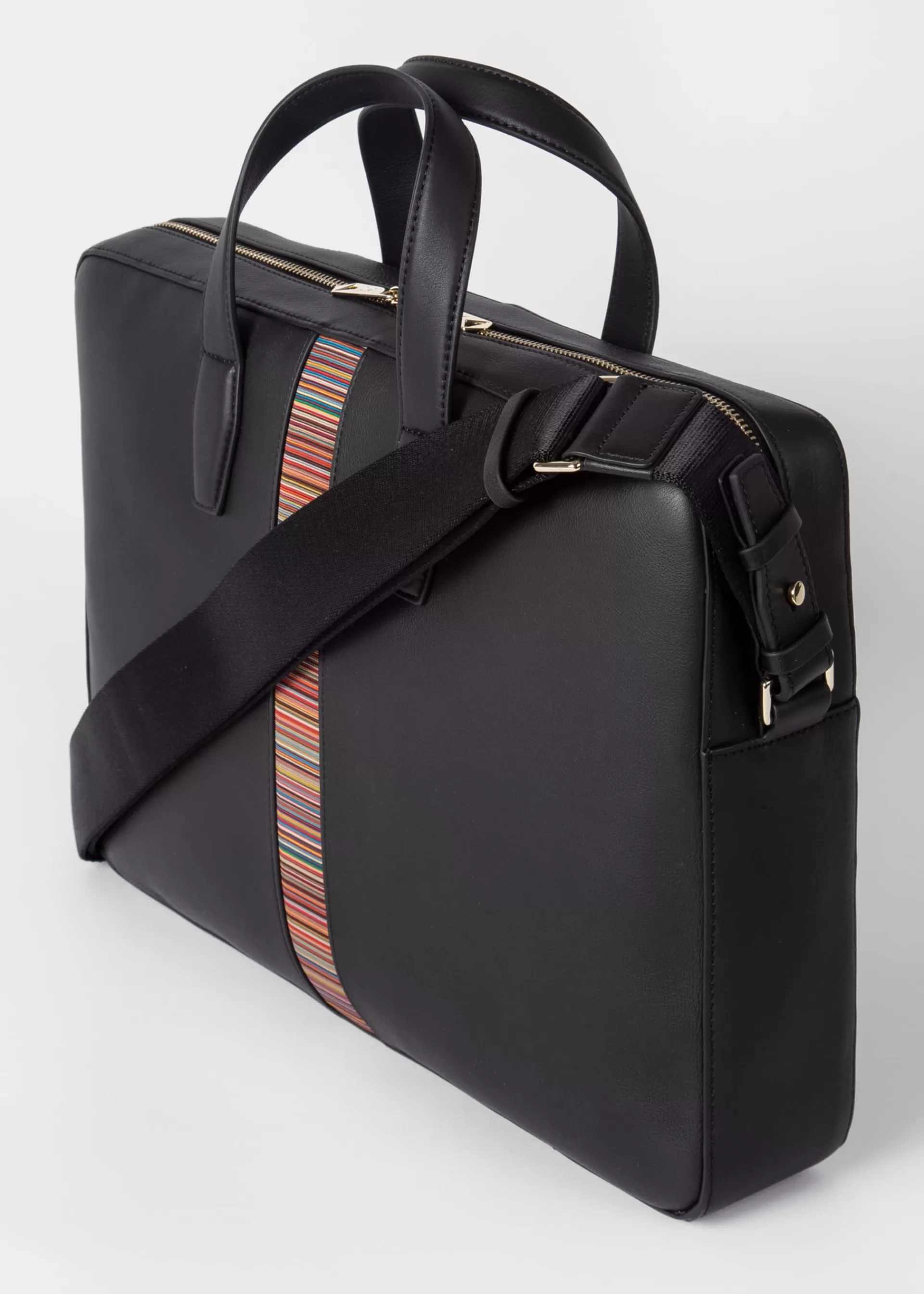 Leather 'Signature Stripe' Business Folio>Paul Smith Fashion