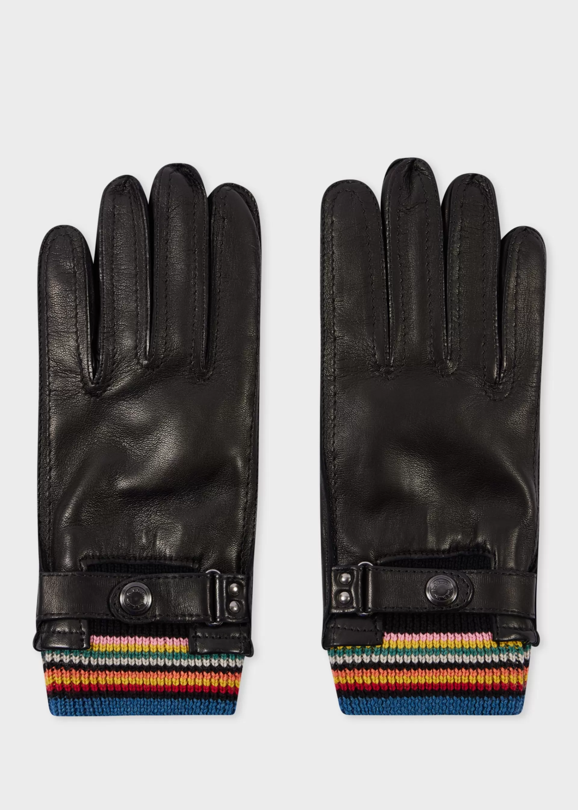 Leather 'Signature Stripe' Cuff Gloves>Paul Smith Clearance