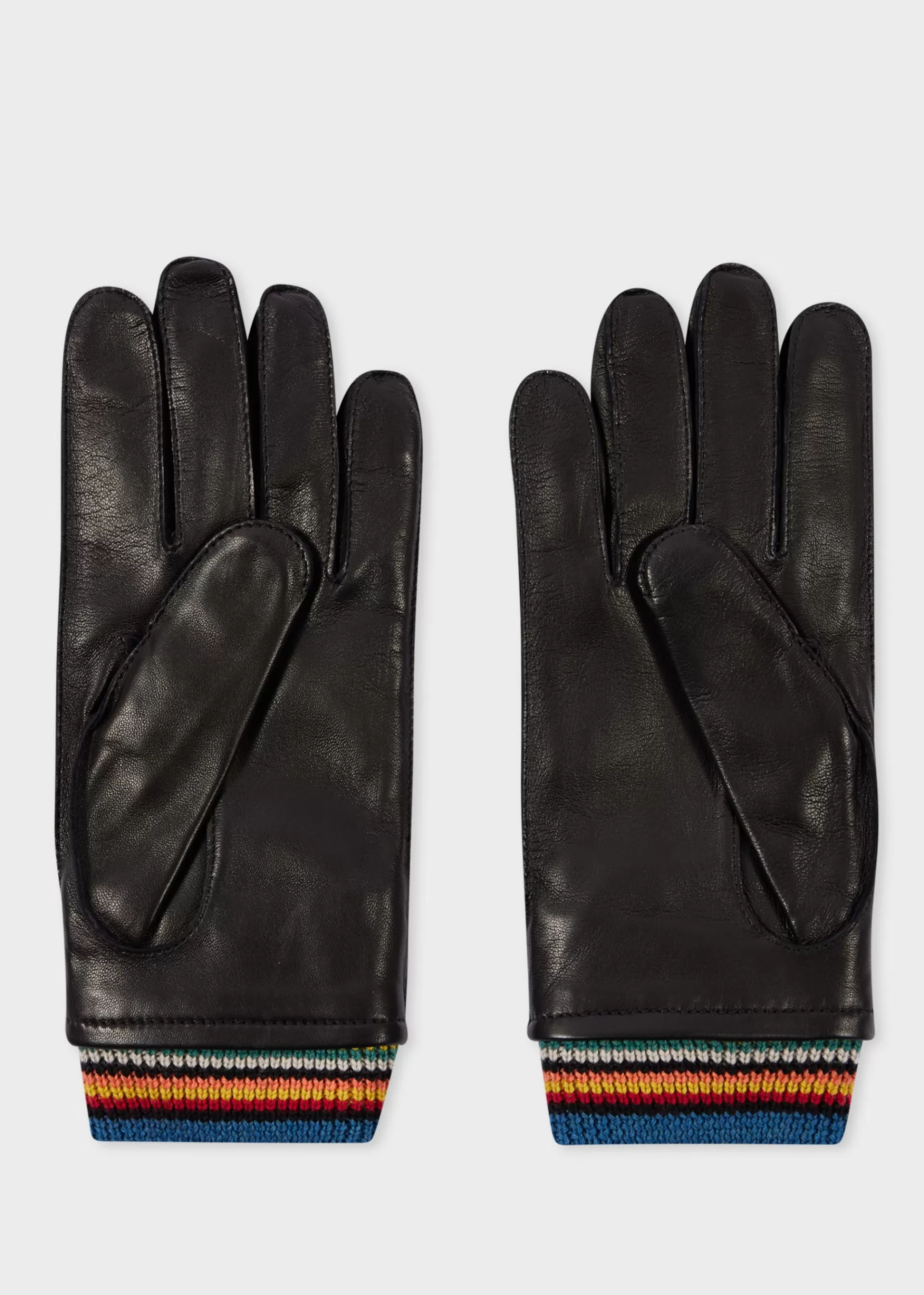 Leather 'Signature Stripe' Cuff Gloves>Paul Smith Clearance