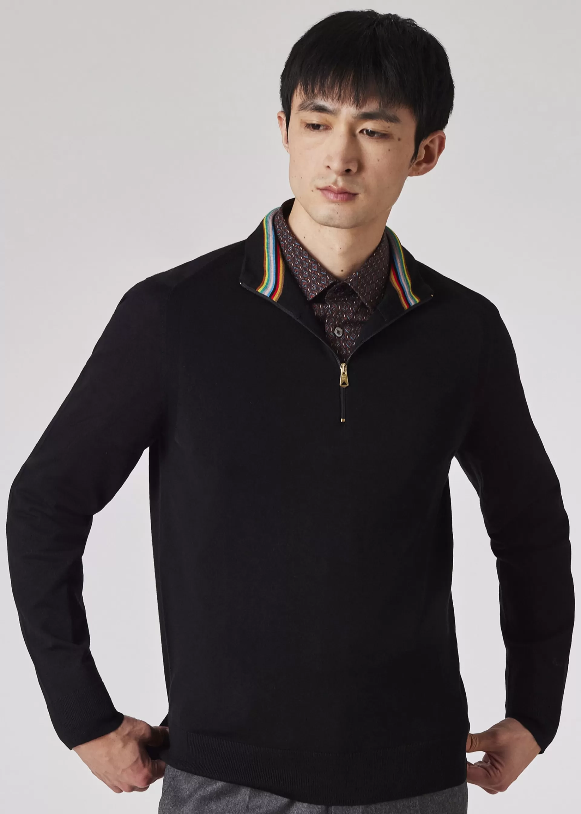 Merino Wool Half Zip Sweater>Paul Smith Discount