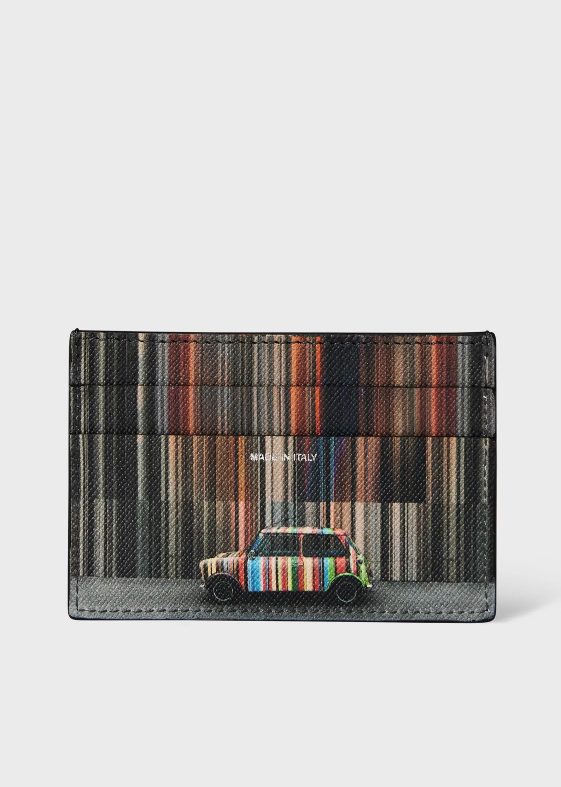 'Mini Stripe' Print Leather Card Holder>Paul Smith Discount