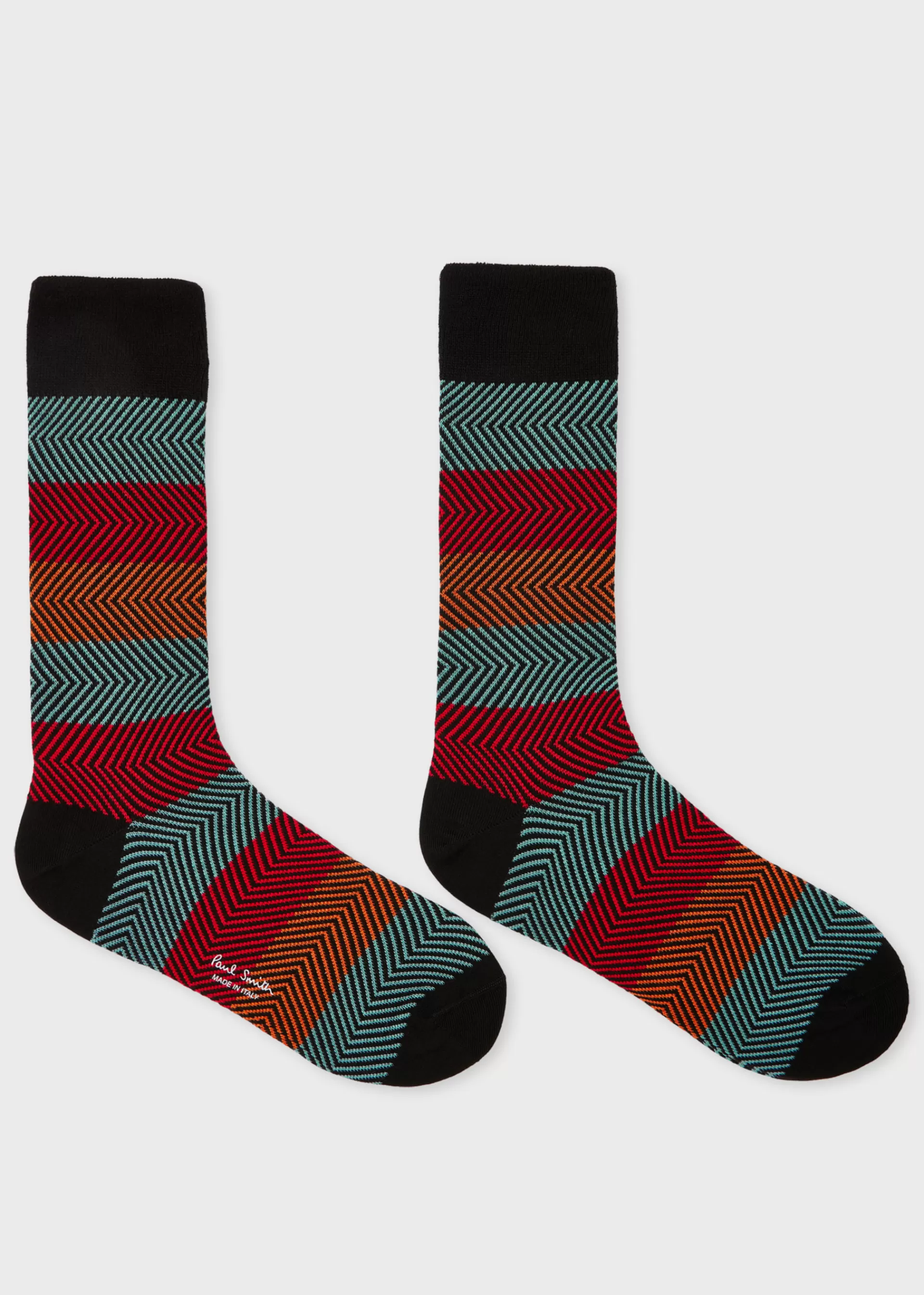 Multi Colour Zig Zag Stripe Socks>Paul Smith Clearance