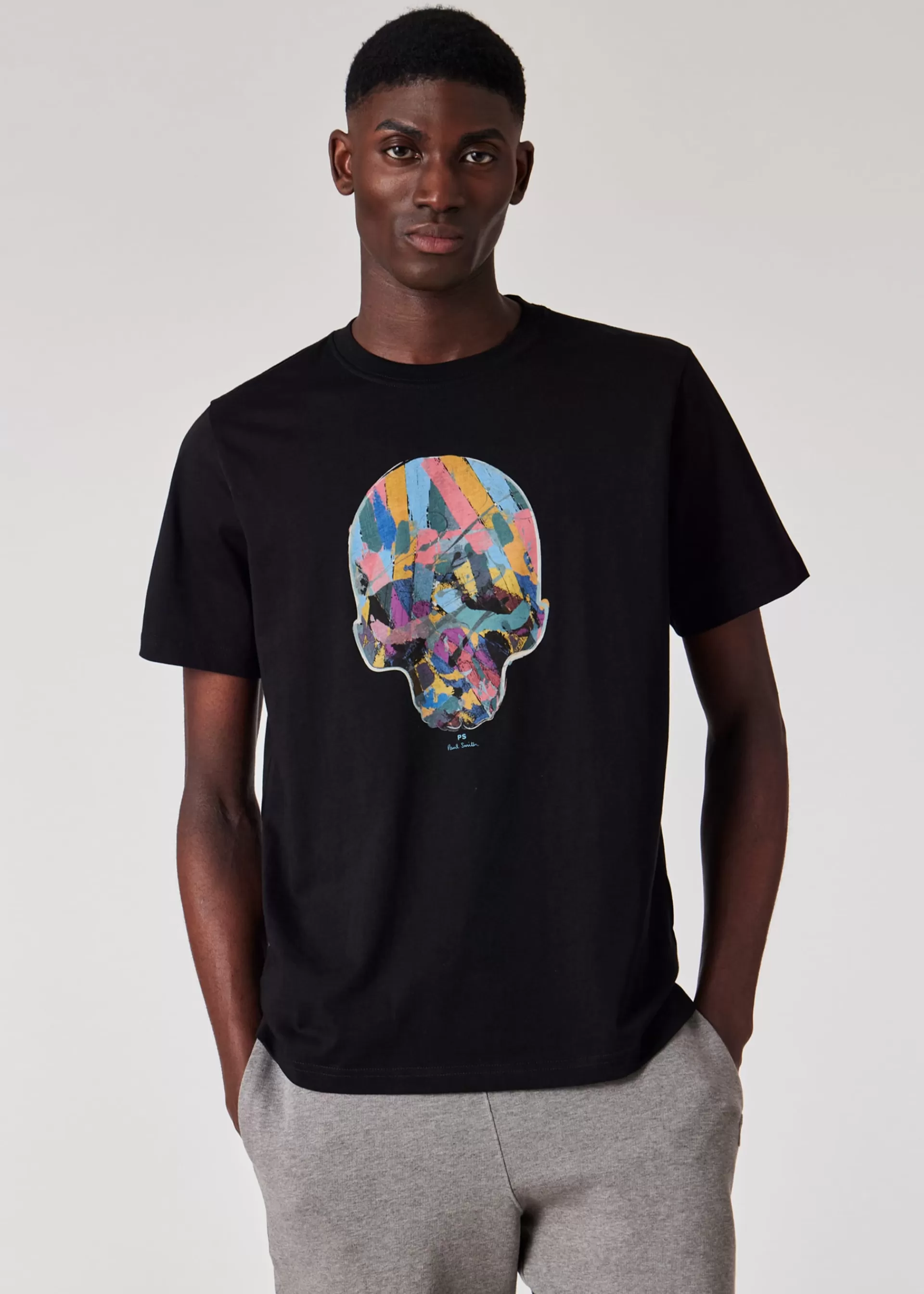 'Multicolour Skull' Print T-Shirt>Paul Smith Shop