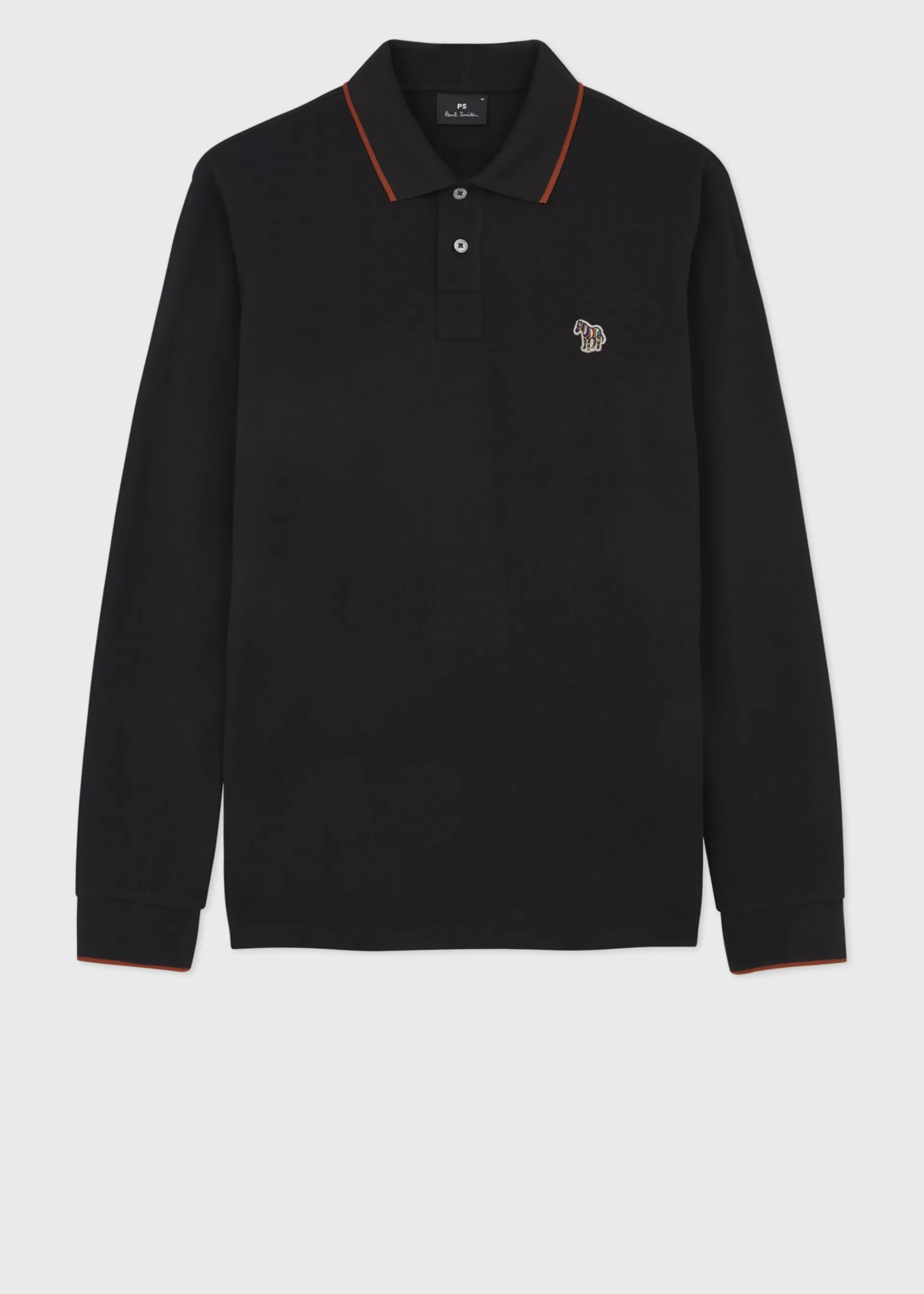 Organic Cotton Zebra Logo Long-Sleeve Polo Shirt>Paul Smith Fashion