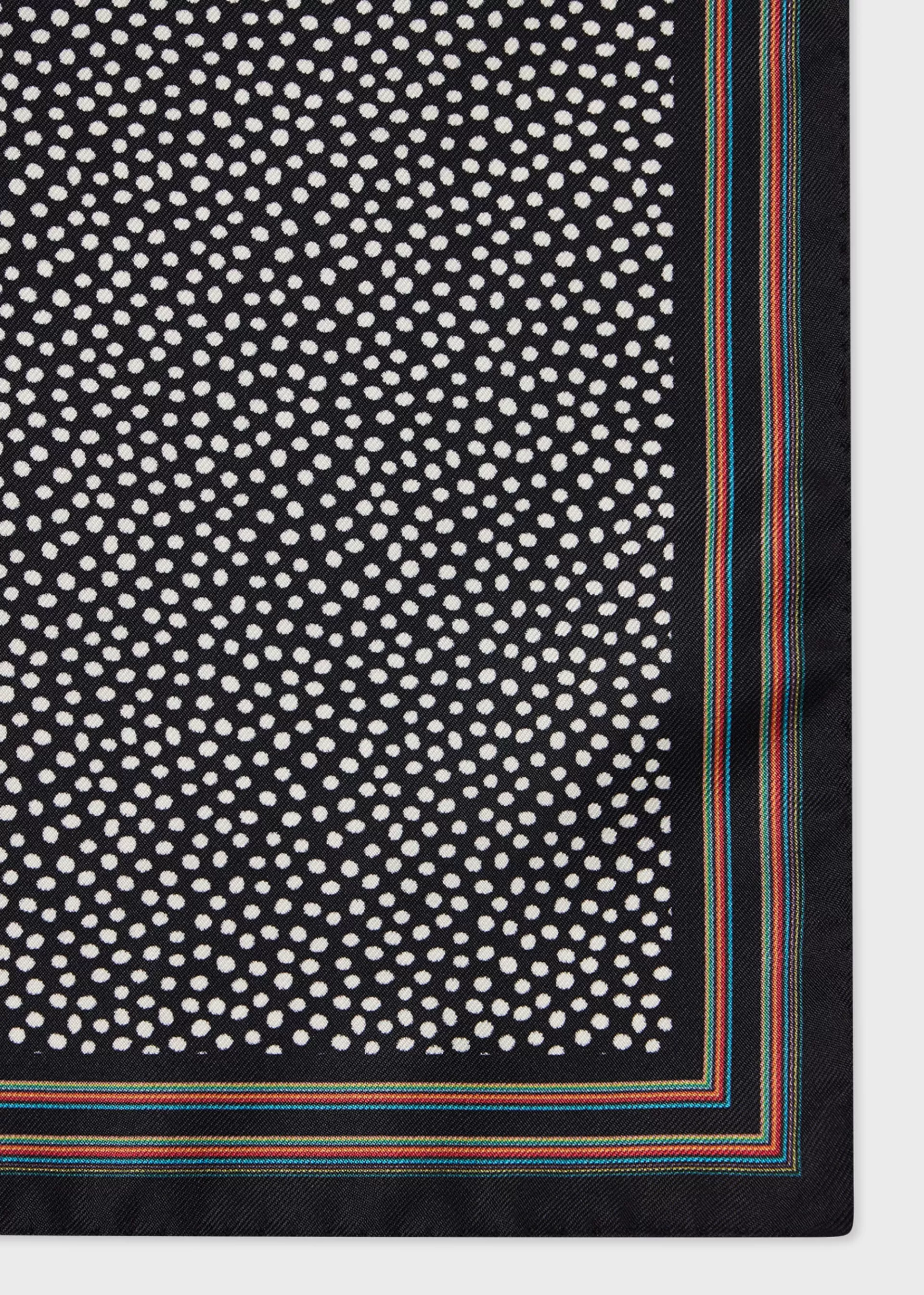 Polka Dot and 'Signature Stripe' Trim Pocket Square>Paul Smith Online