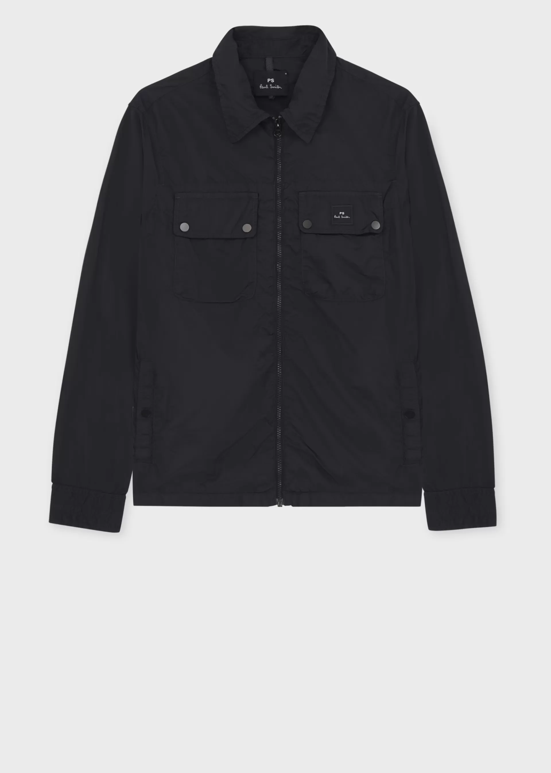 Black Recycled-Nylon Zip Shirt Jacket>Paul Smith Shop