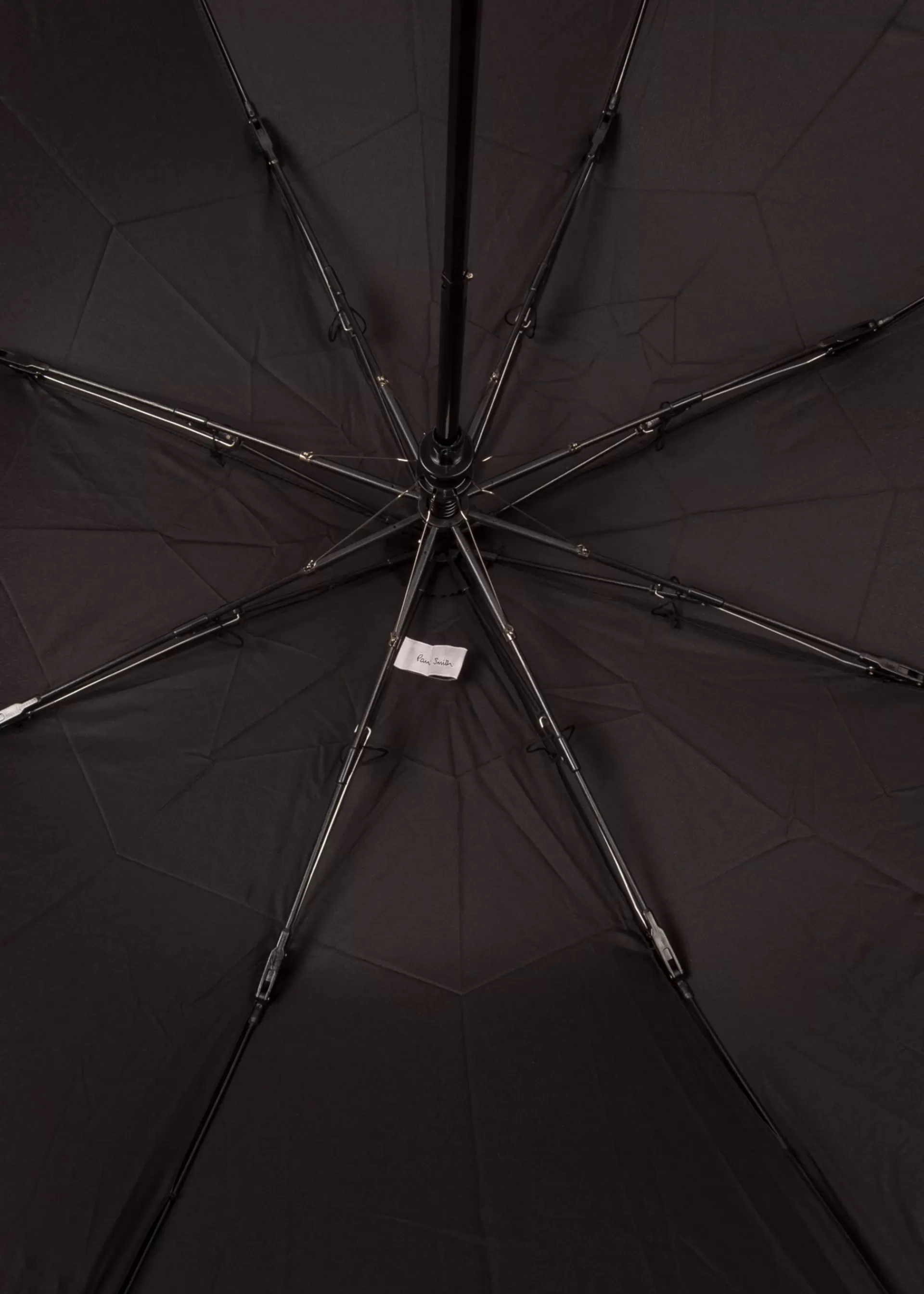 'Signature Stripe' Border Compact Umbrella With Crook Wooden Handle>Paul Smith Fashion