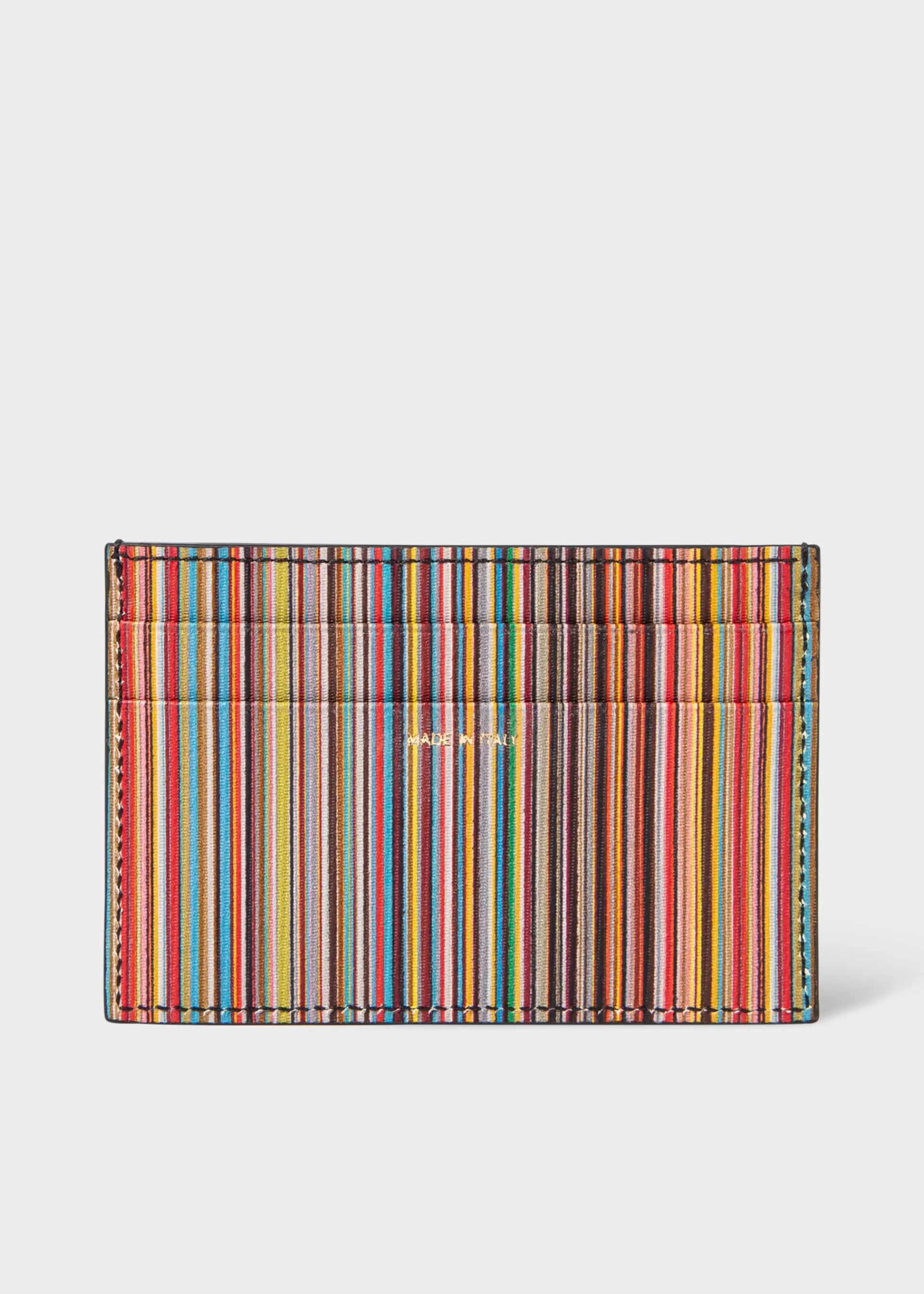'Signature Stripe' Leather Card Holder>Paul Smith Shop