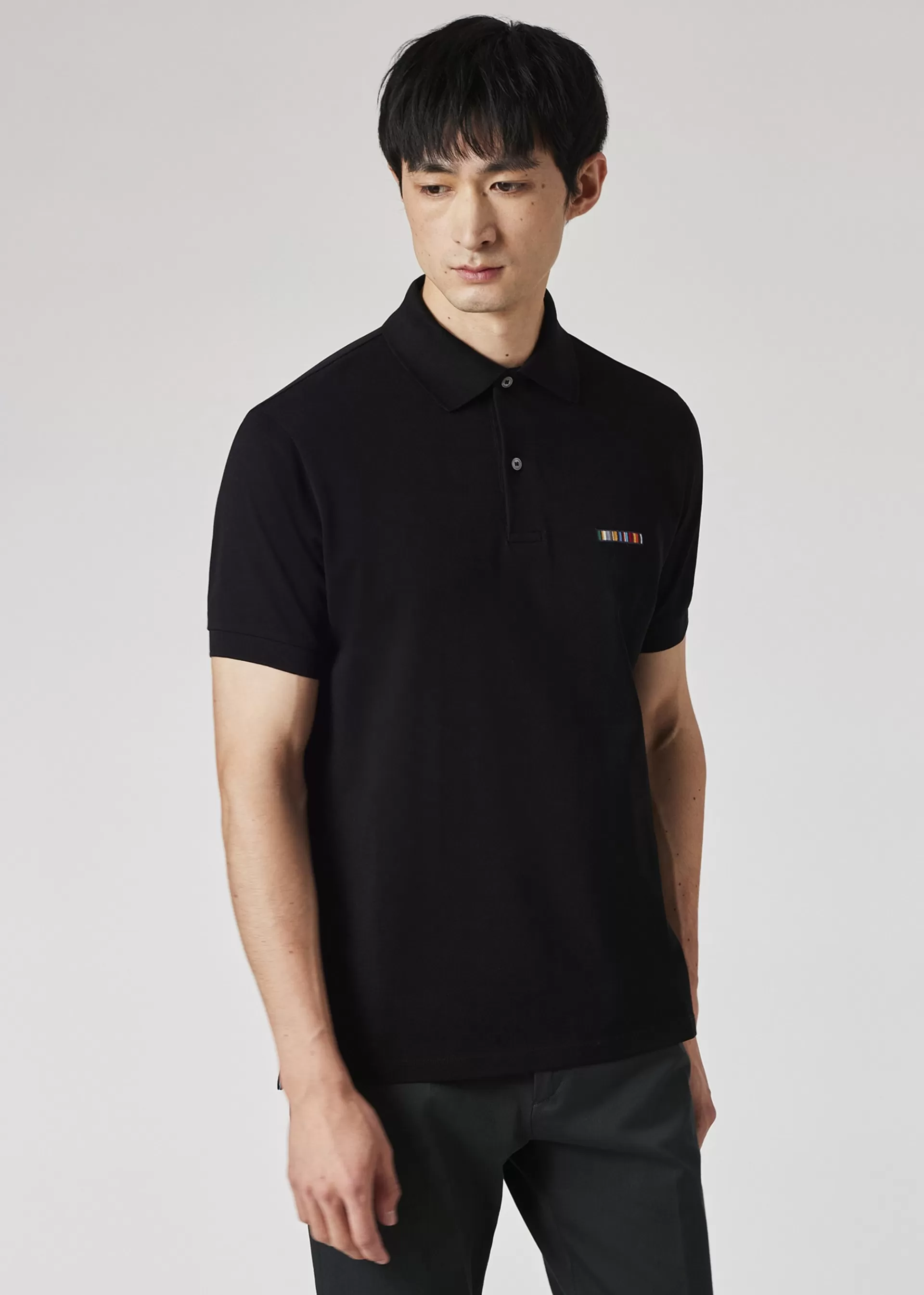 'Signature Stripe' Logo Cotton Polo Shirt>Paul Smith Cheap