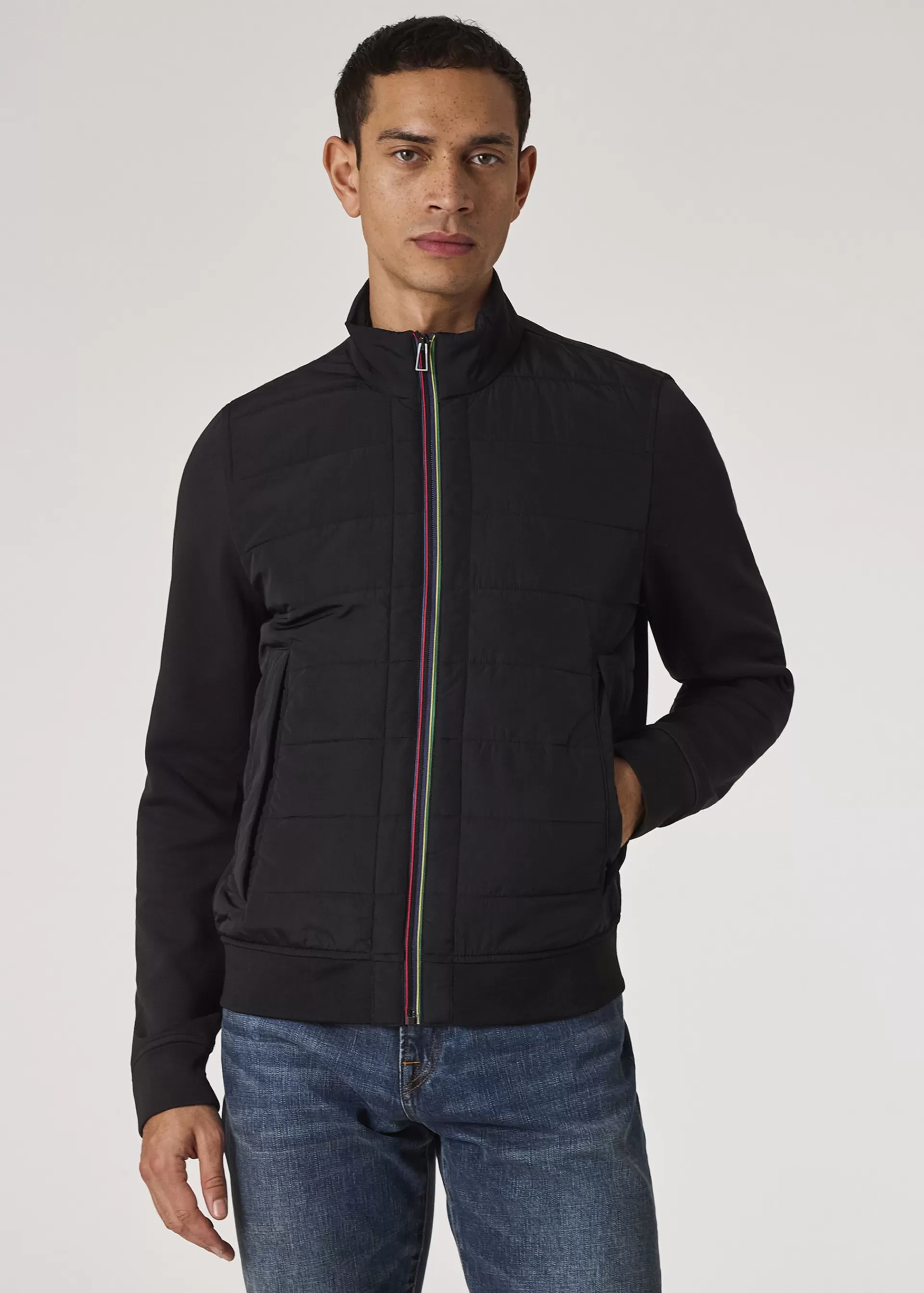 'Sports Stripe' Mixed Media Jacket>Paul Smith Clearance