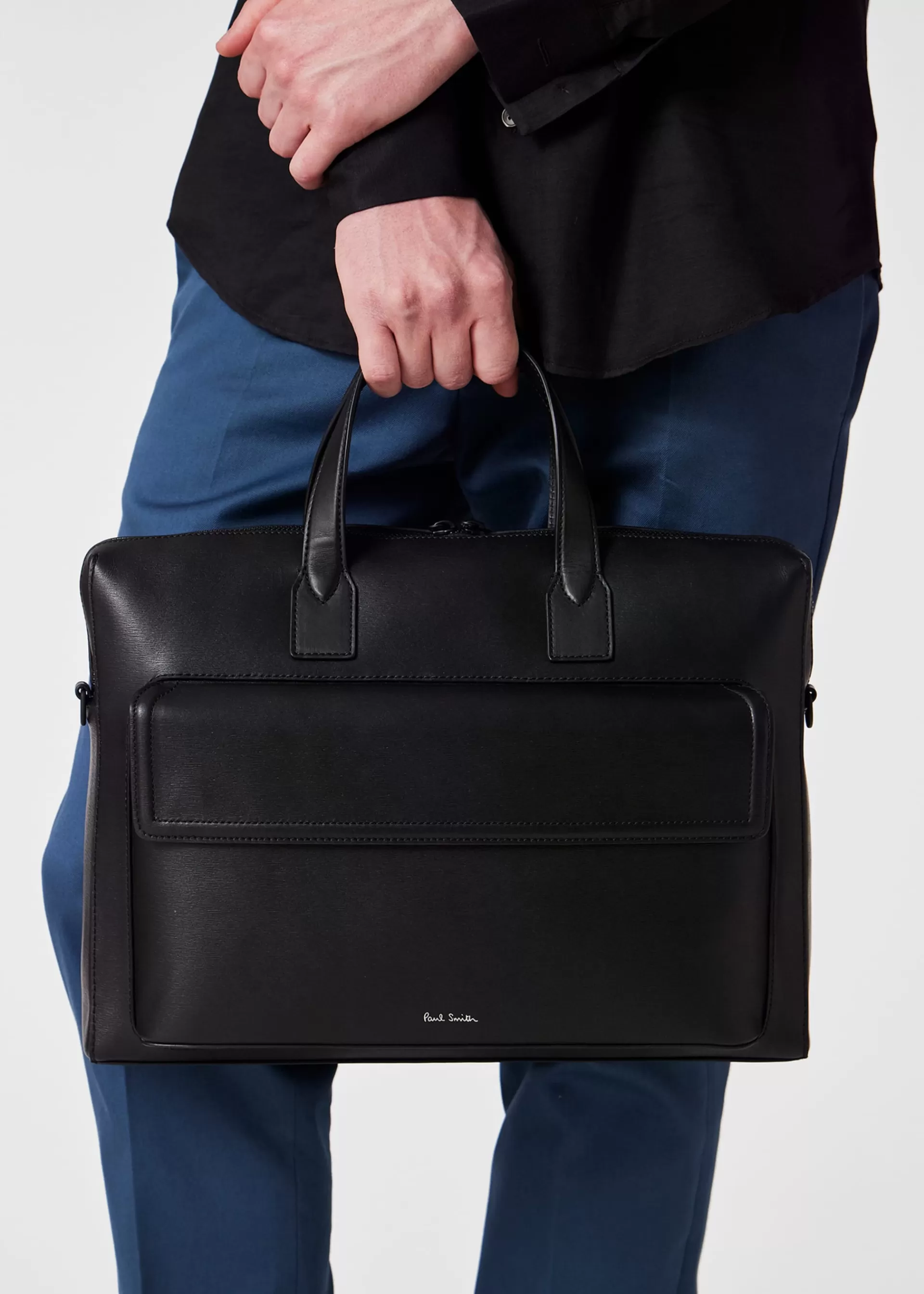 Straw-Grain Embossed Leather Folio>Paul Smith Outlet
