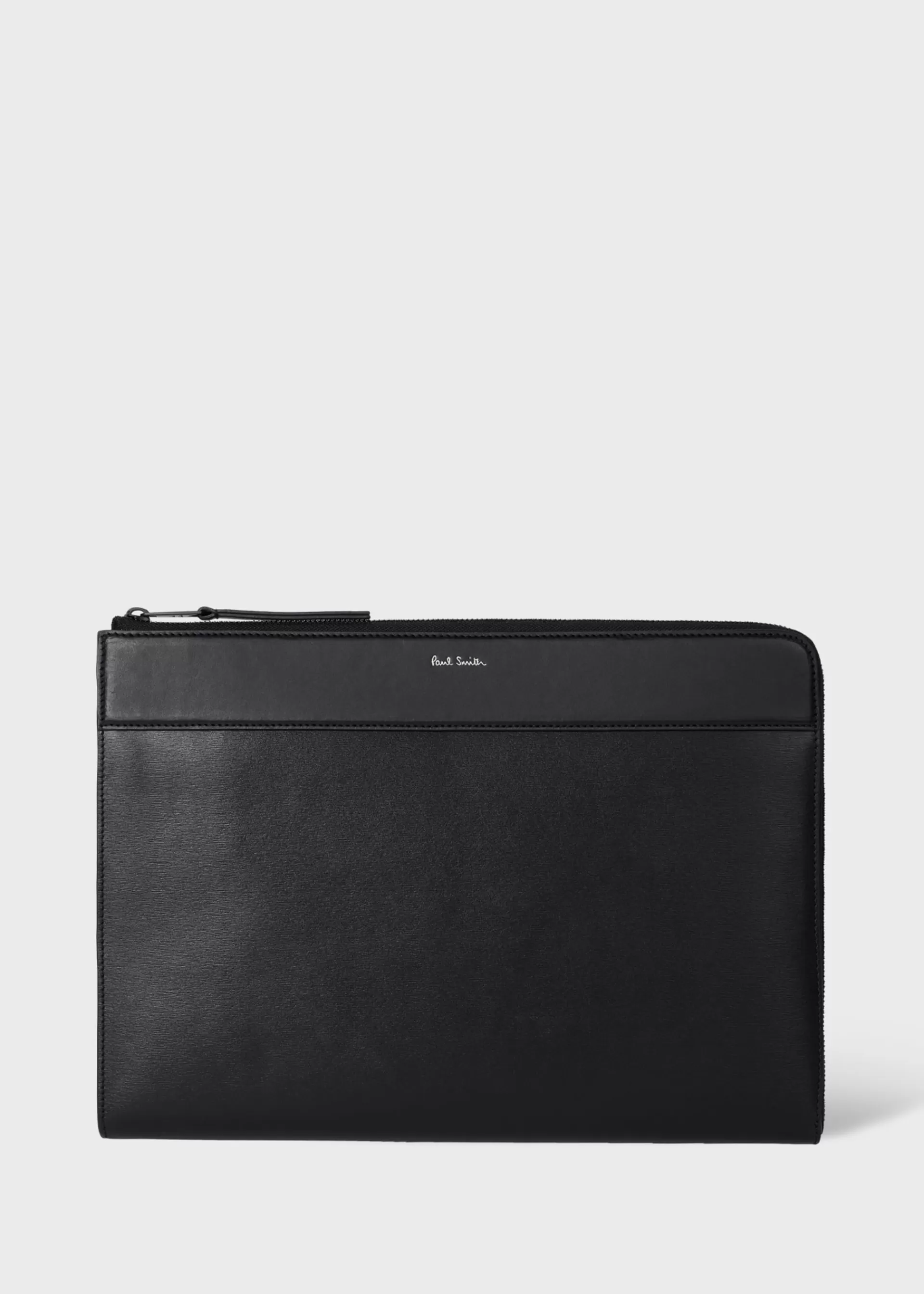 Straw-Grain Embossed Leather Laptop Case>Paul Smith Cheap