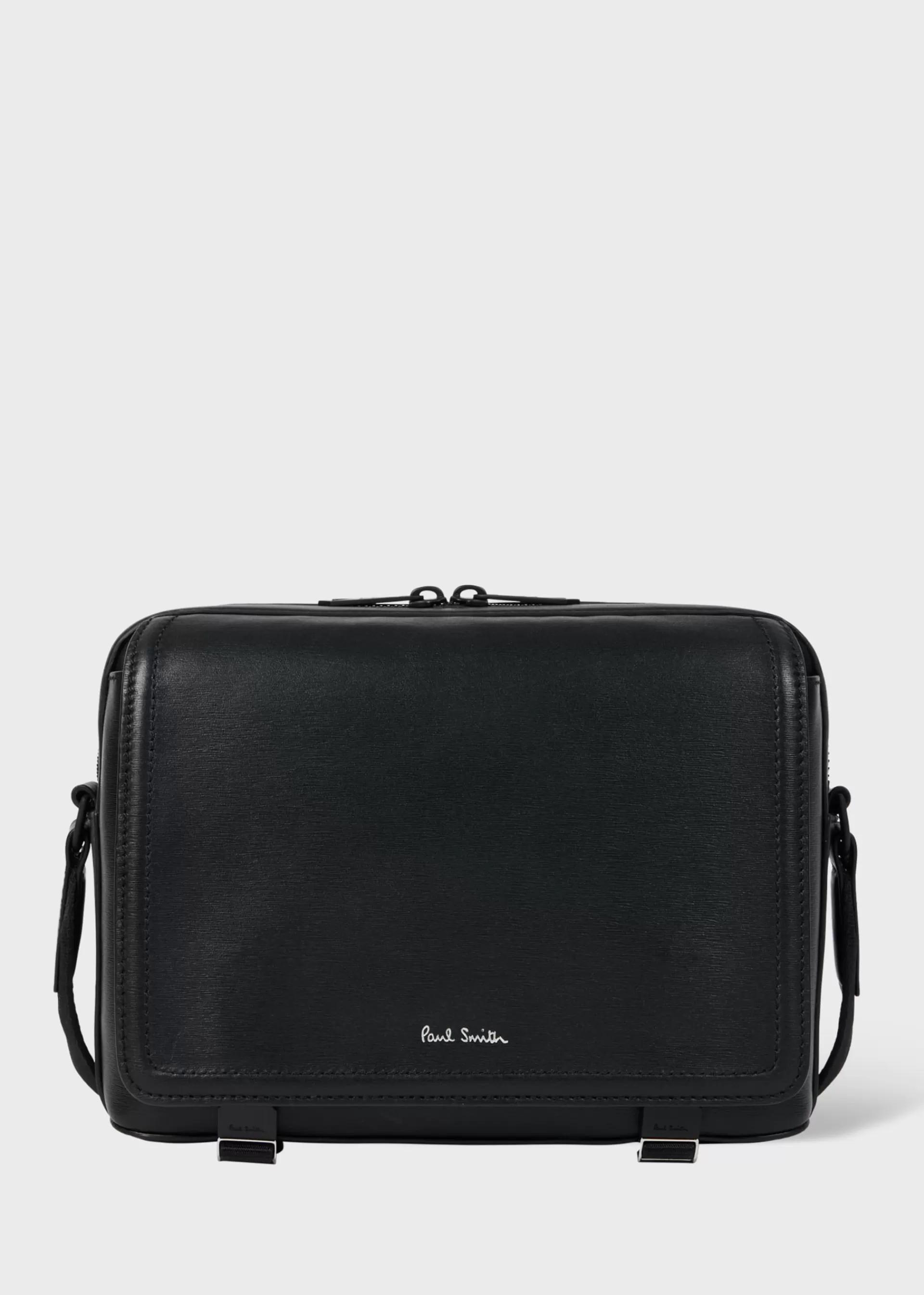 Straw-Grain Embossed Leather Messenger Bag>Paul Smith Flash Sale