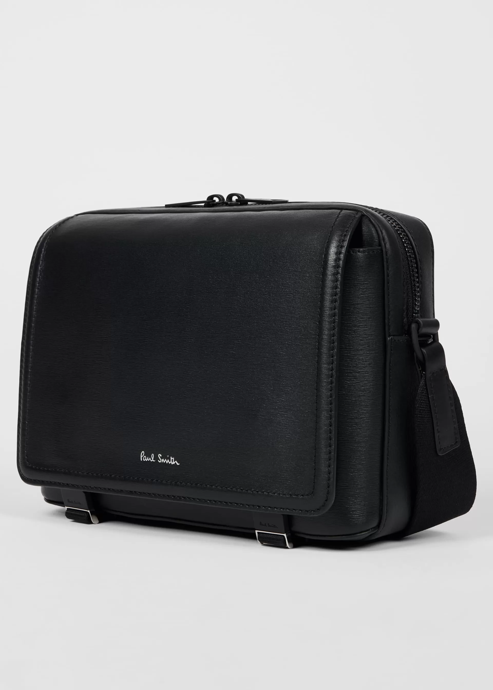 Straw-Grain Embossed Leather Messenger Bag>Paul Smith Flash Sale
