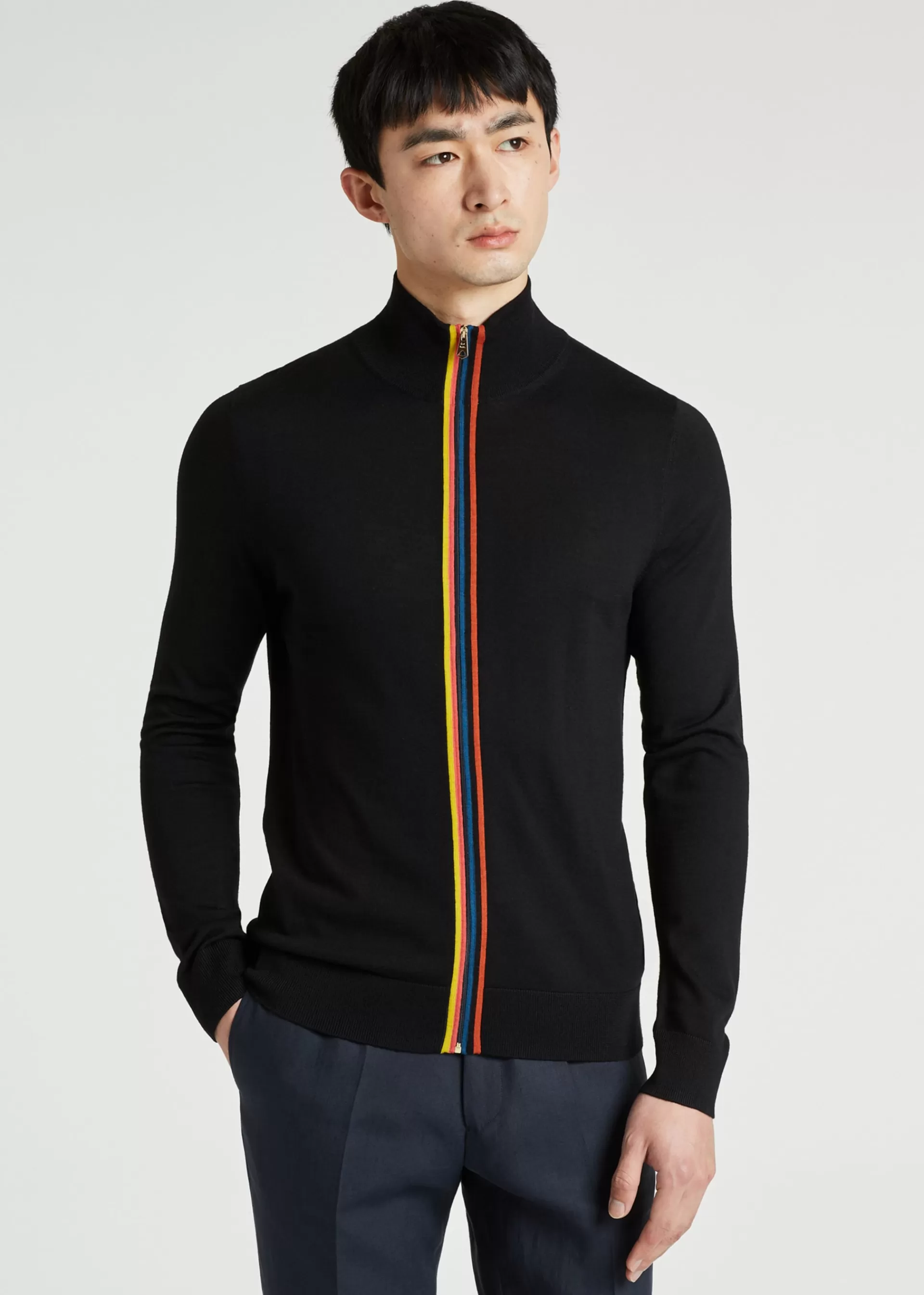 Washable Wool 'Artist Stripe' Zip-Through Cardigan>Paul Smith Best