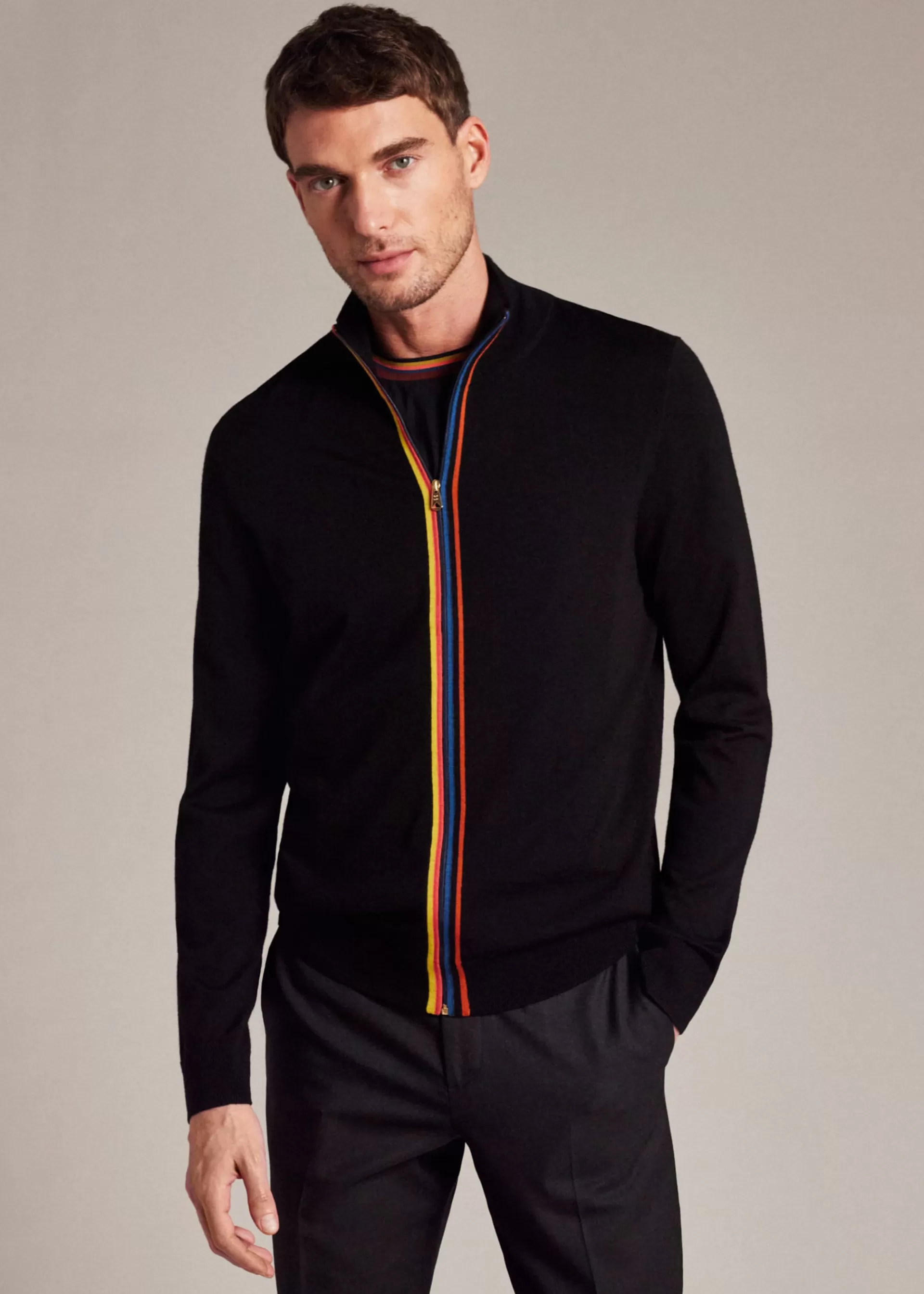 Washable Wool 'Artist Stripe' Zip-Through Cardigan>Paul Smith Fashion